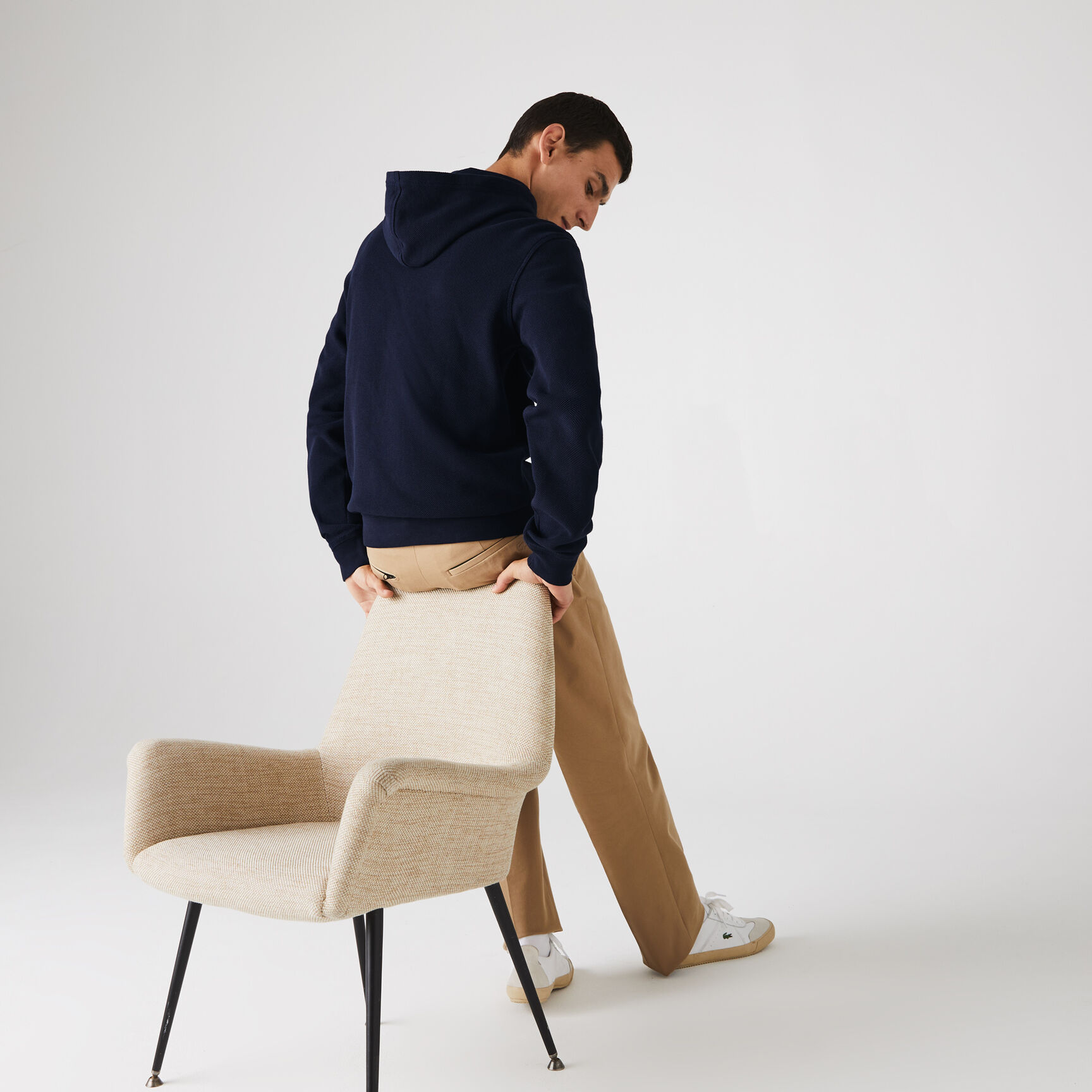 Men's Zip Hooded Organic Cotton Piqué Sweatshirt Men's Zip Hooded Organic Cotton Piqué Sweatshirt