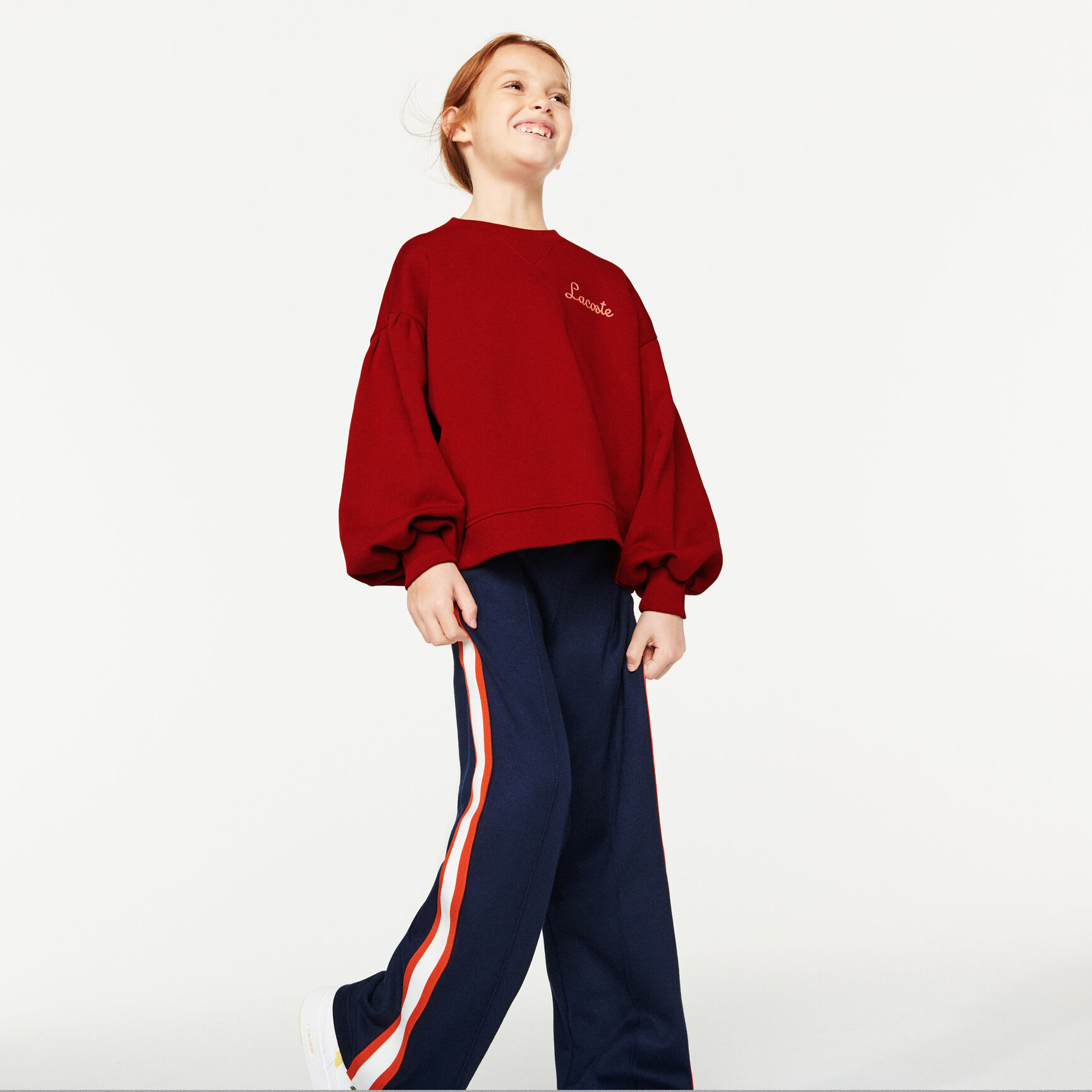 Girls’ Puff Sleeved Embroidered Cotton Fleece Sweatshirt Girls’ Puff Sleeved Embroidered Cotton Fleece Sweatshirt