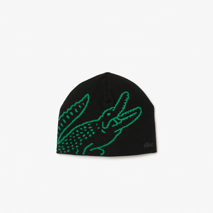 Wool Jacquard Crocodile Beanie