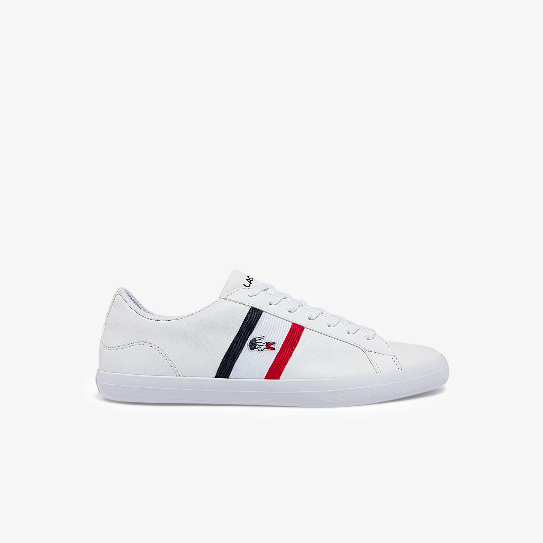 lacoste men s lerond tricolore leather and synthetic trainers