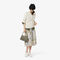 Topography Print Pleated Skirt - JF0340-00-87I