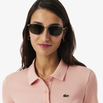 تيشيرت بولو L.12.d بقصة ضيقة من القطن المضلع