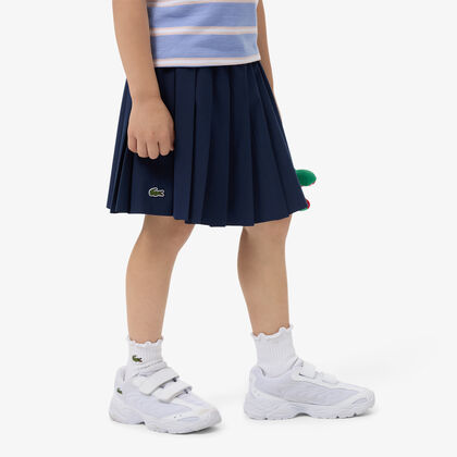 Oxford Cotton Pleated Skirt