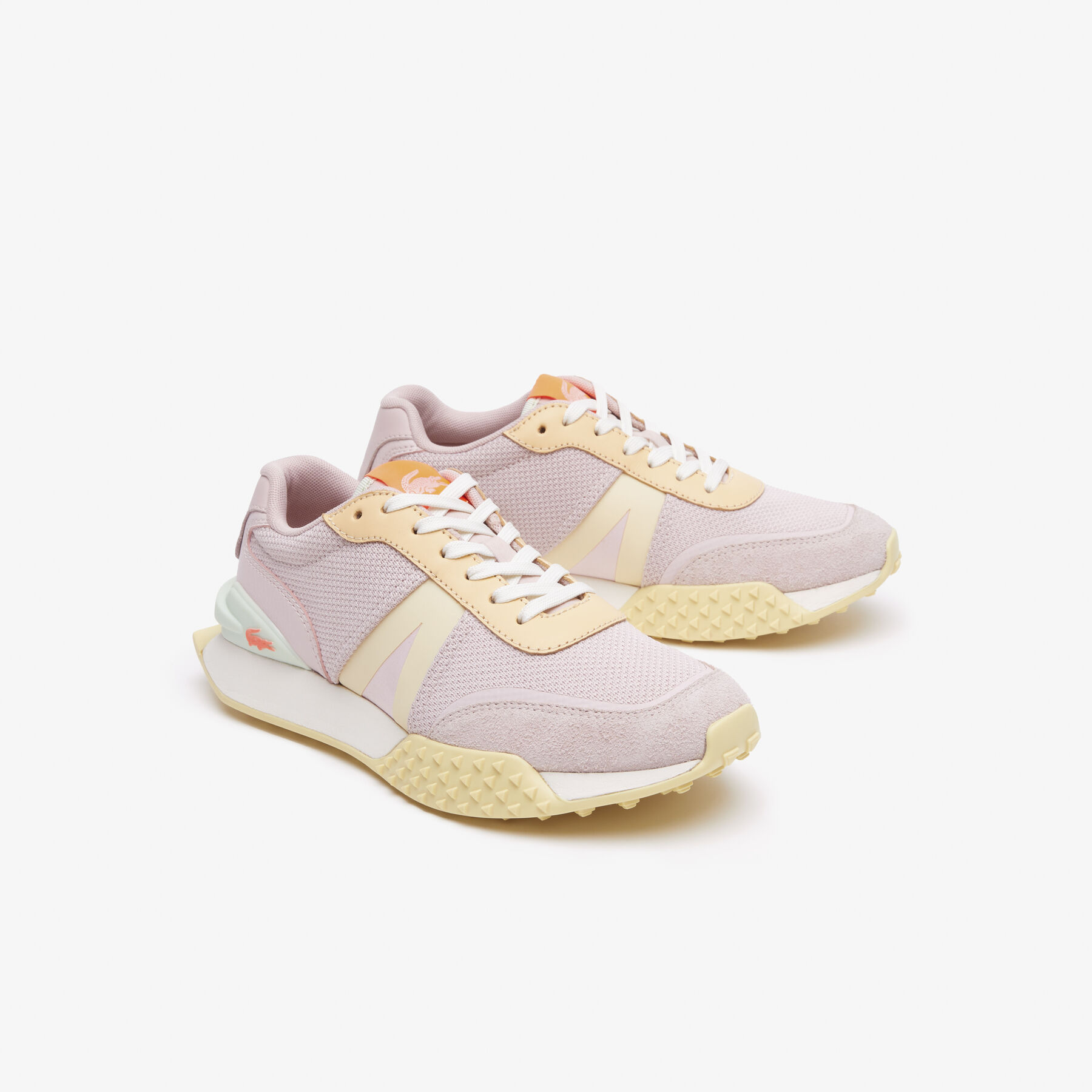 Women's Lacoste L-Spin Deluxe Leather Colour-Block Trainers women s lacoste l spin deluxe leather colour block trainers