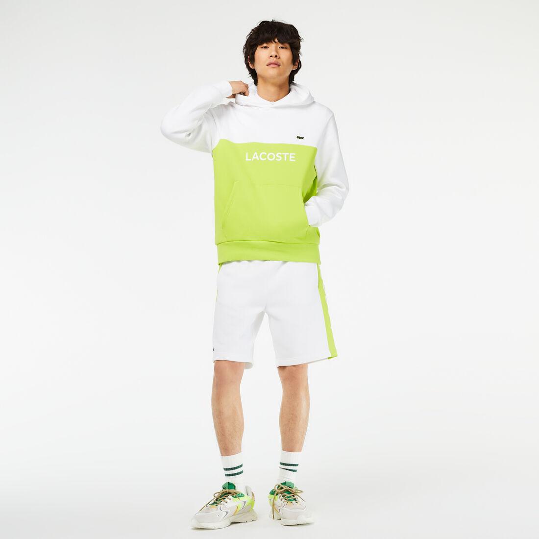 Men's Regular Fit Cotton Fleece Colourblock Shorts Men's Regular Fit Cotton Fleece Colourblock Shorts