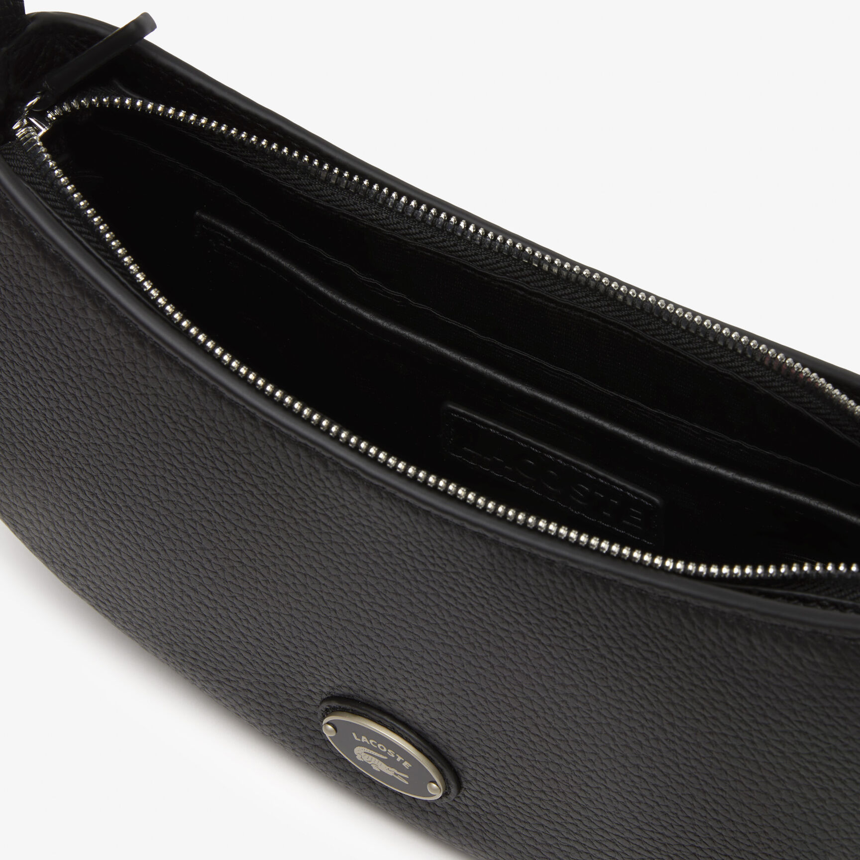 حقيبة لاكوست جلد بارز بتصميم مقوس للنساء Women's Lacoste Top Grain Leather Halfmoon Bag - NF4161GZ-000