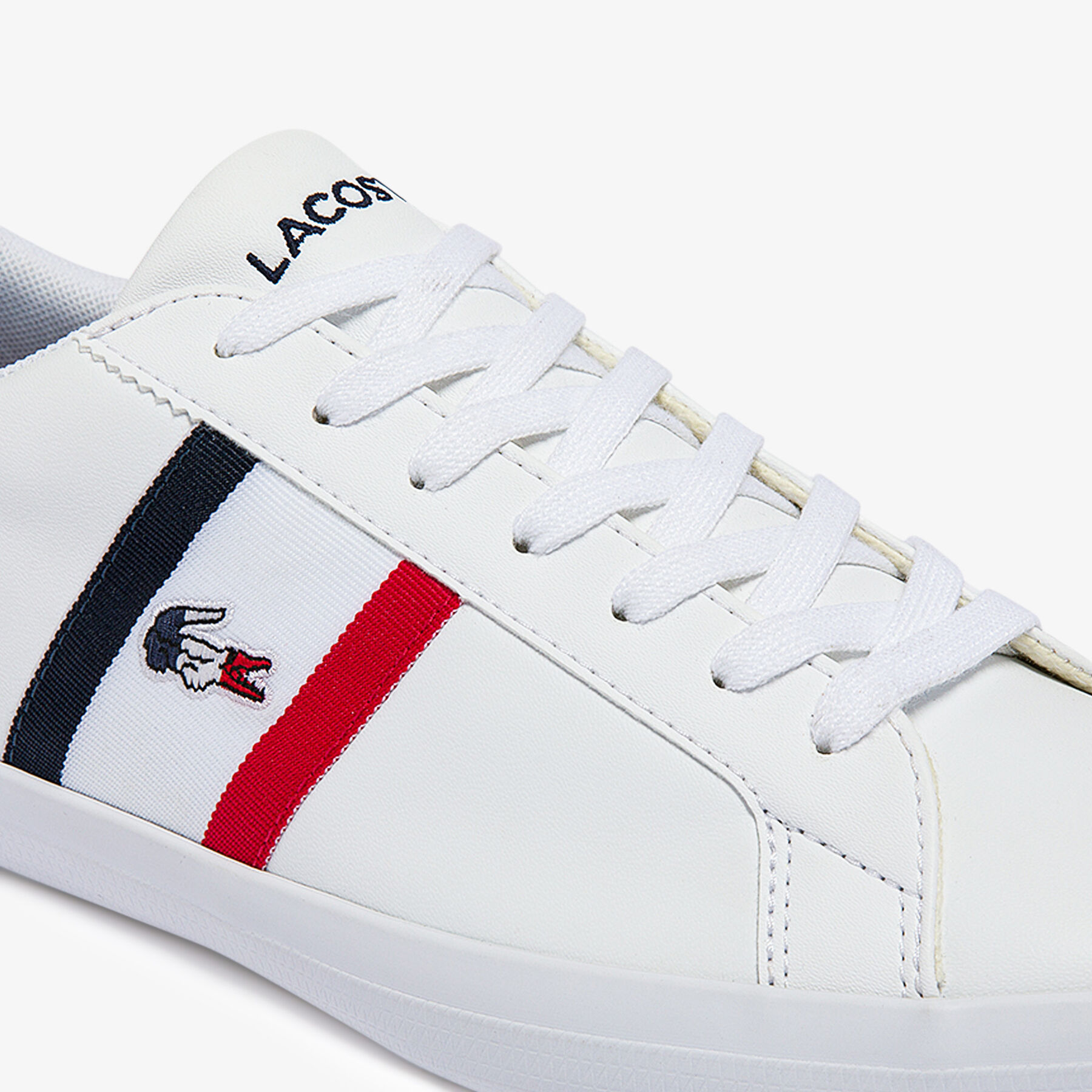lacoste men s lerond tricolore leather and synthetic trainers