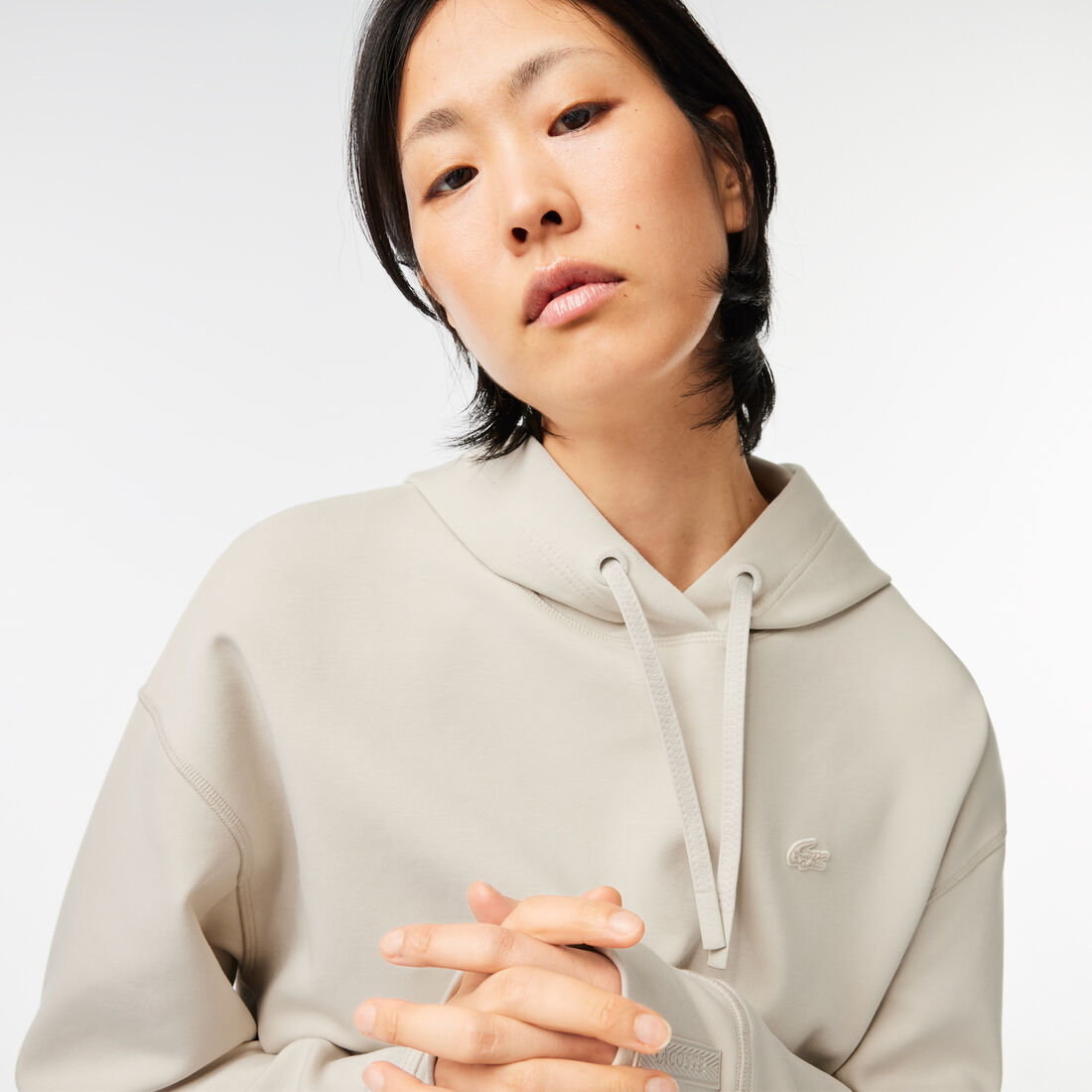 هودي قطني قصير Women's Lacoste Hooded Jogger Sweatshirt - SF0281-00-BUQ