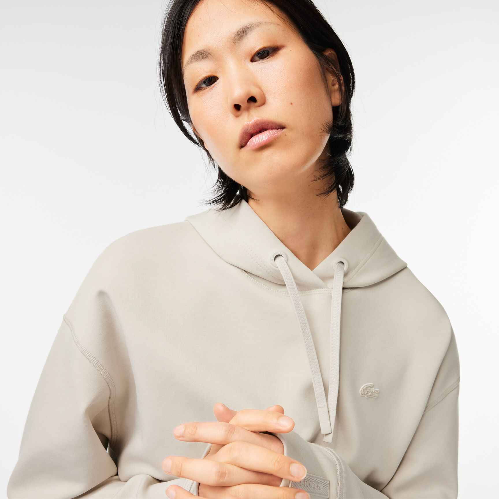 هودي قطني قصير Women's Lacoste Hooded Jogger Sweatshirt - SF0281-00-BUQ