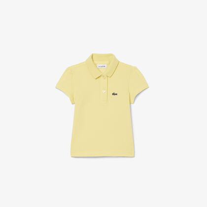 Scalloped Collar Pique Polo Shirt