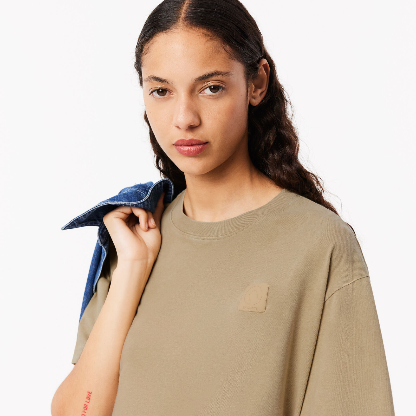 Oversized Wash Effect Badge T-shirt - TF4122-00-02S