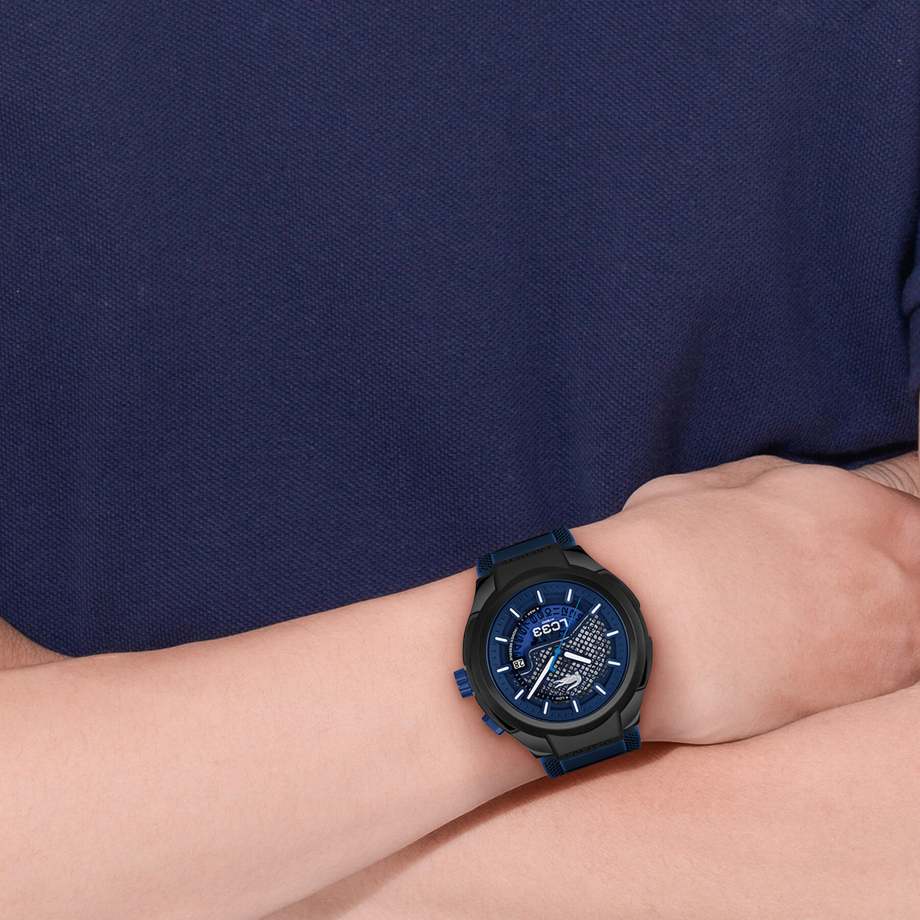 ساعة LC33 بسوار سيليكون أزرق LC33 Blue Silicone Watch - 2011467-BLU