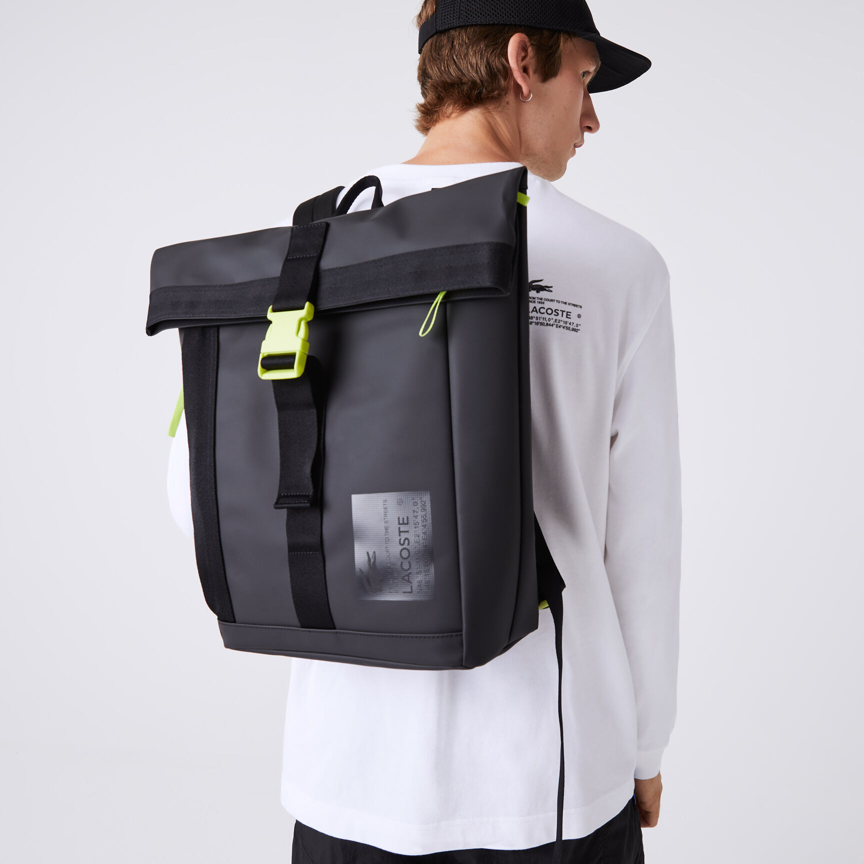 Men's Lacoste Signature Print Water-Repellent Backpack Men's Lacoste Signature Print Water-Repellent Backpack