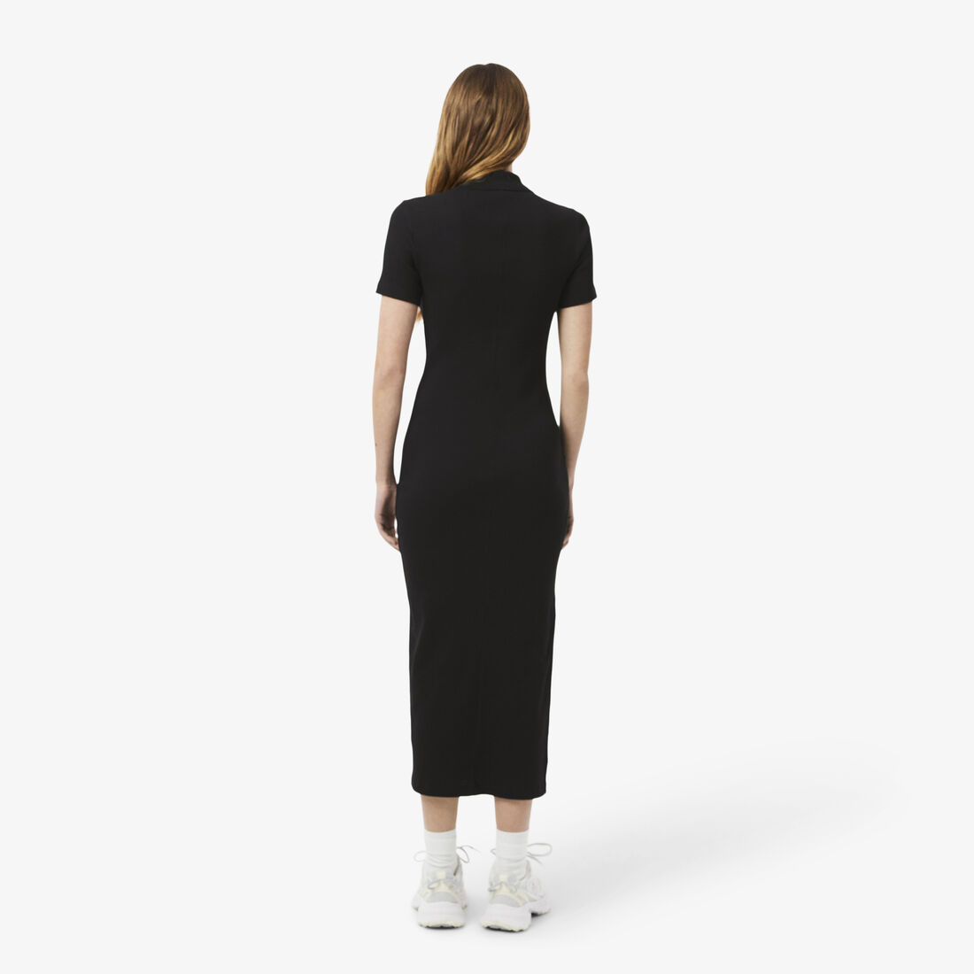فستان بولو من القطن المضلع الطويل Long Ribbed Cotton Polo Dress - EF9622-00-031