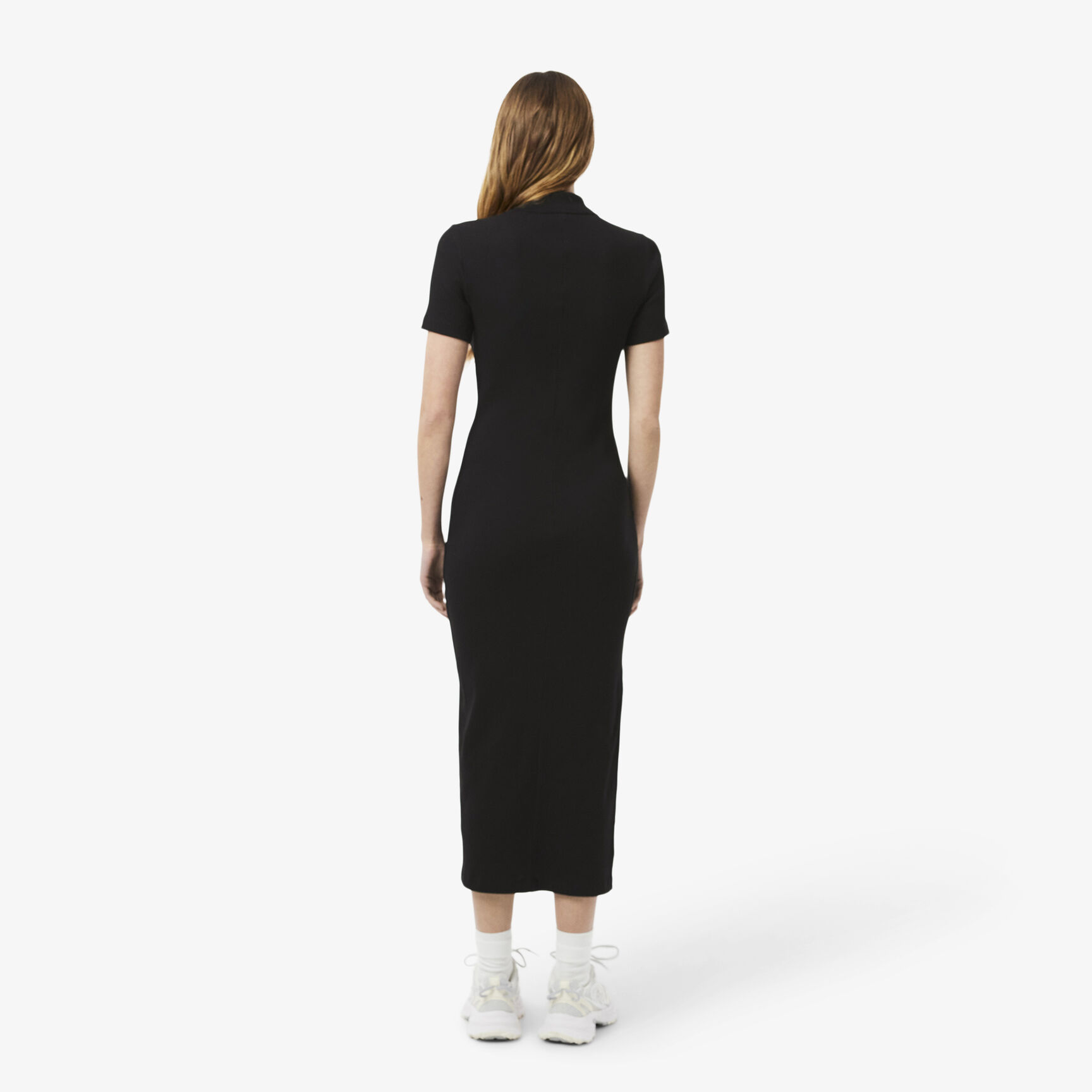 فستان بولو من القطن المضلع الطويل Long Ribbed Cotton Polo Dress - EF9622-00-031
