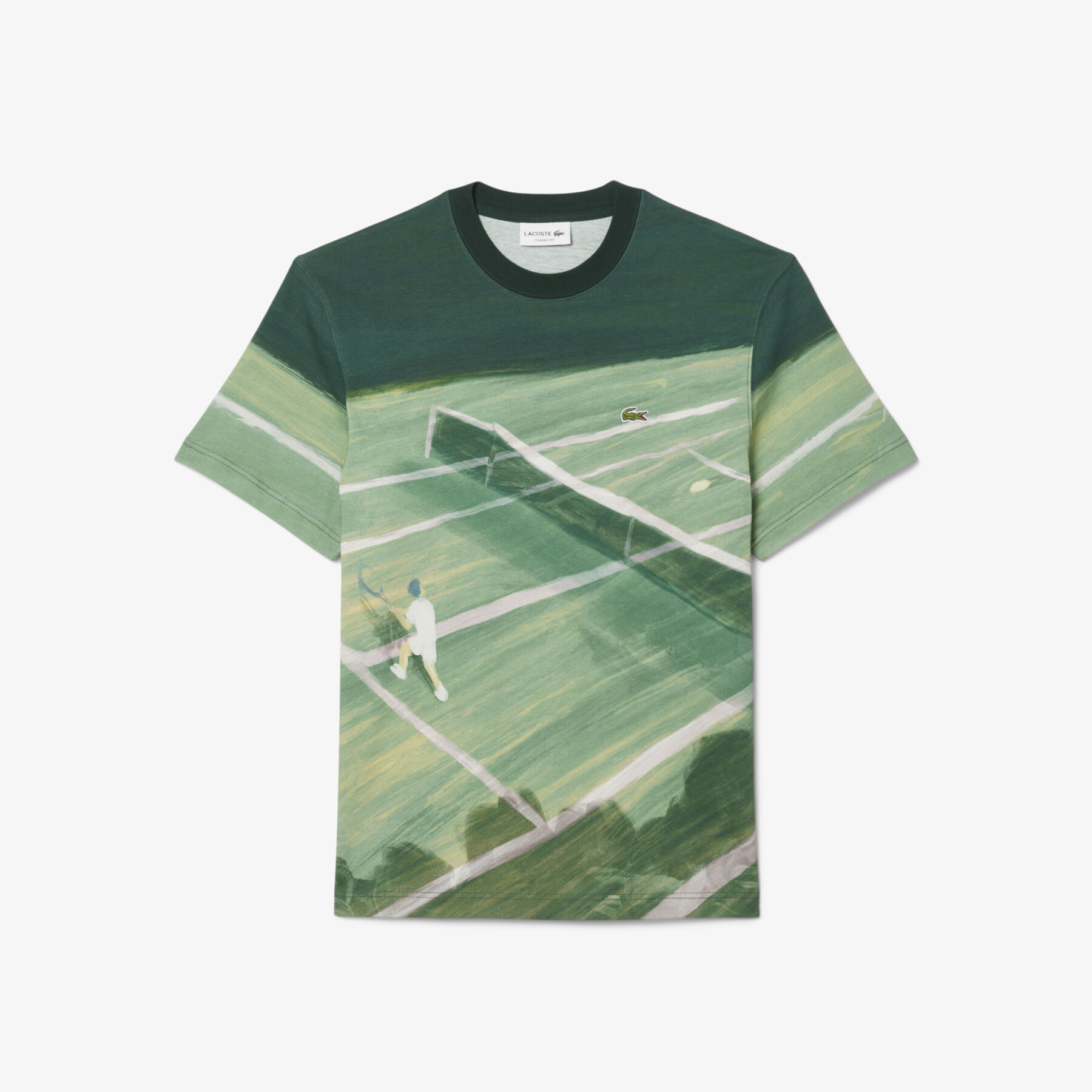 lacoste classic fit tennis print t shirt