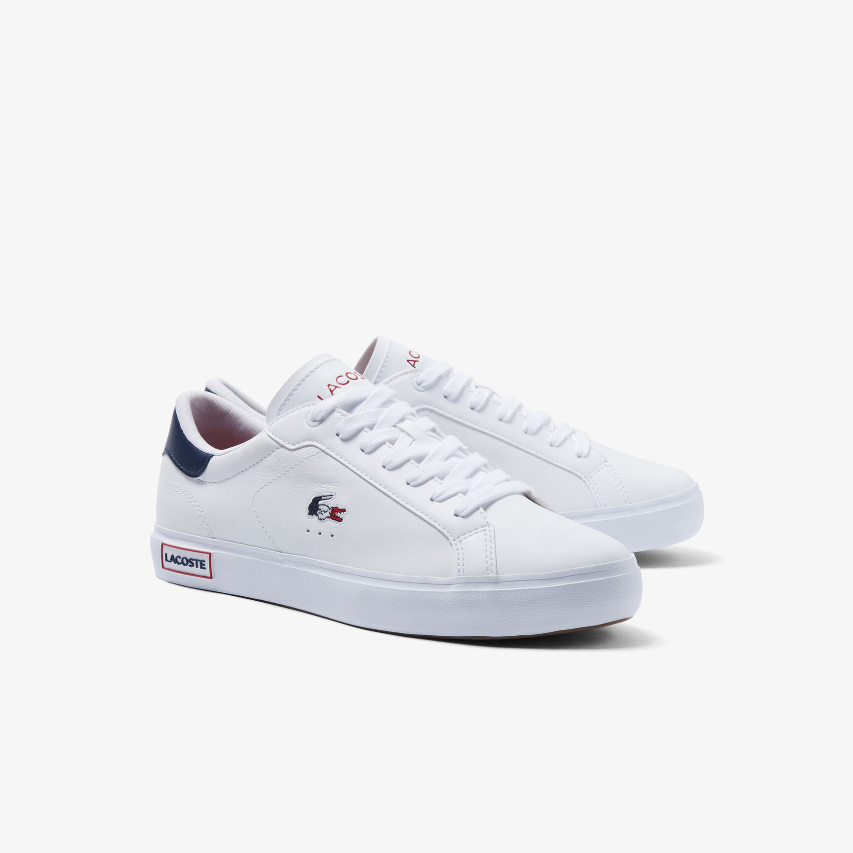 سنيكرز باور كورت جلد بثلاثة ألوان للرجال Men's Powercourt Leather Tricolour Trainers - 43SMA0034-407