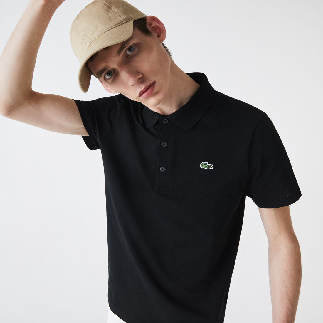 تيشيرت بولو تنس نسيج قطن خفيف بقصة عادية للرجال مجموعة Lacoste SPORT