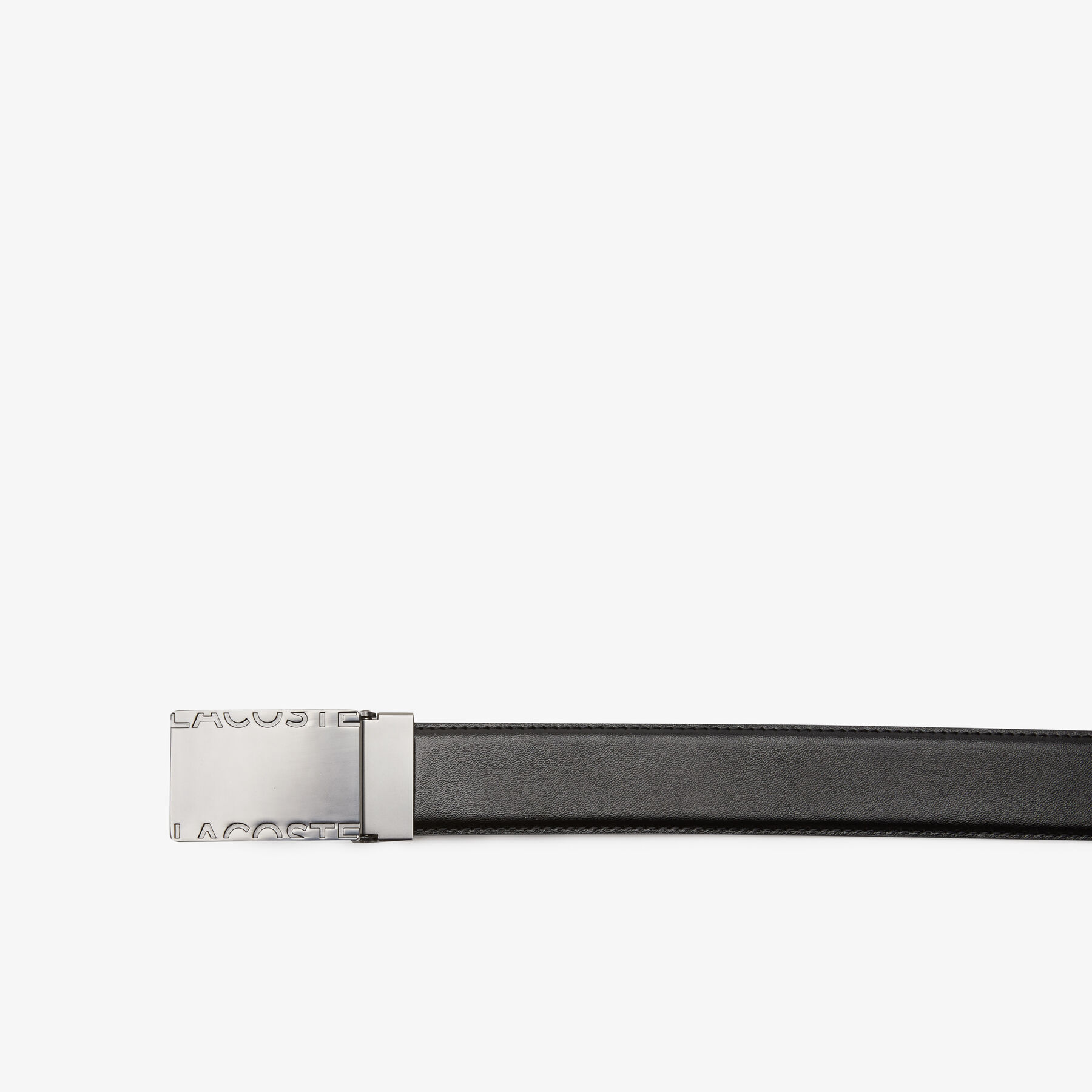 men s lacoste branded metal plate belt