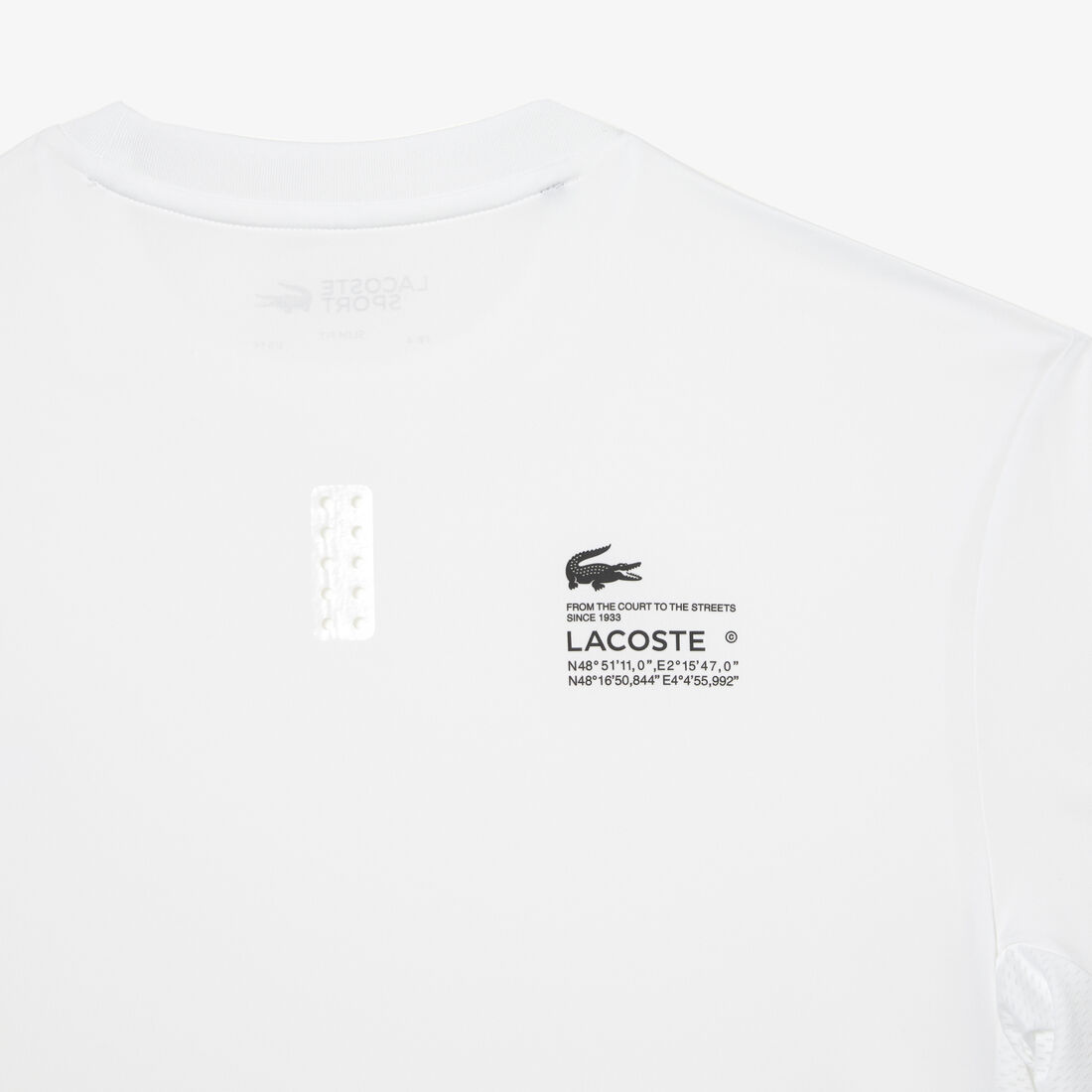 تي شيرت لاكوست بقصّة فضفاضة وفتحة رقبة مستديرة وطبعة التمساح للرجال Men's Lacoste Sport Slim Fit Stretch Jersey T-shirt - TH5207-00-001