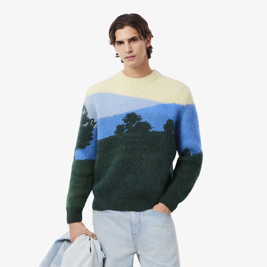 Landscape Jacquard Alpaca Wool Sweater - AH5945-00-9IK
