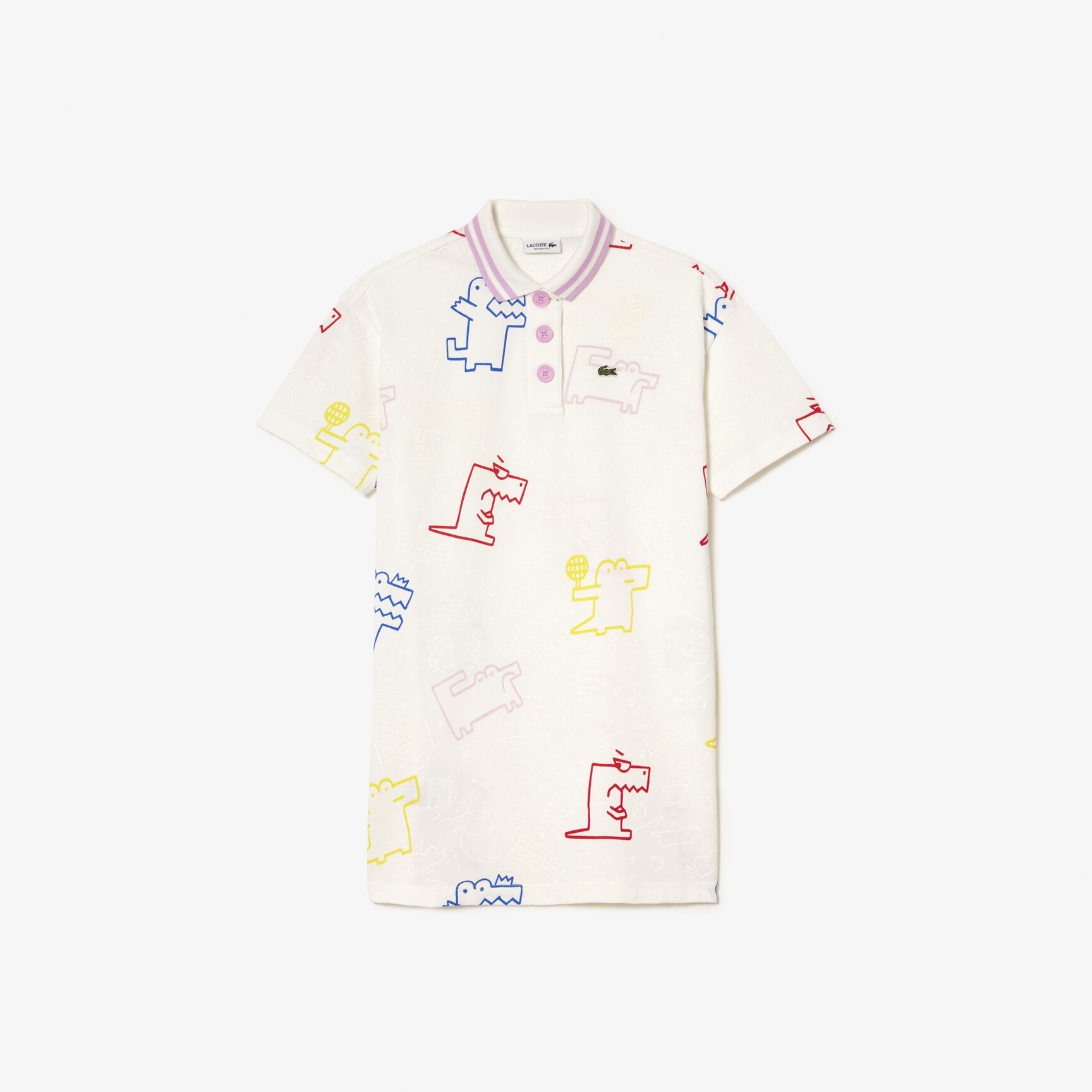 فستان من قطن بيكيه بطبعة جلد التمساح Croc Print Cotton Piqu� Dress - EJ7671-00-2CQ