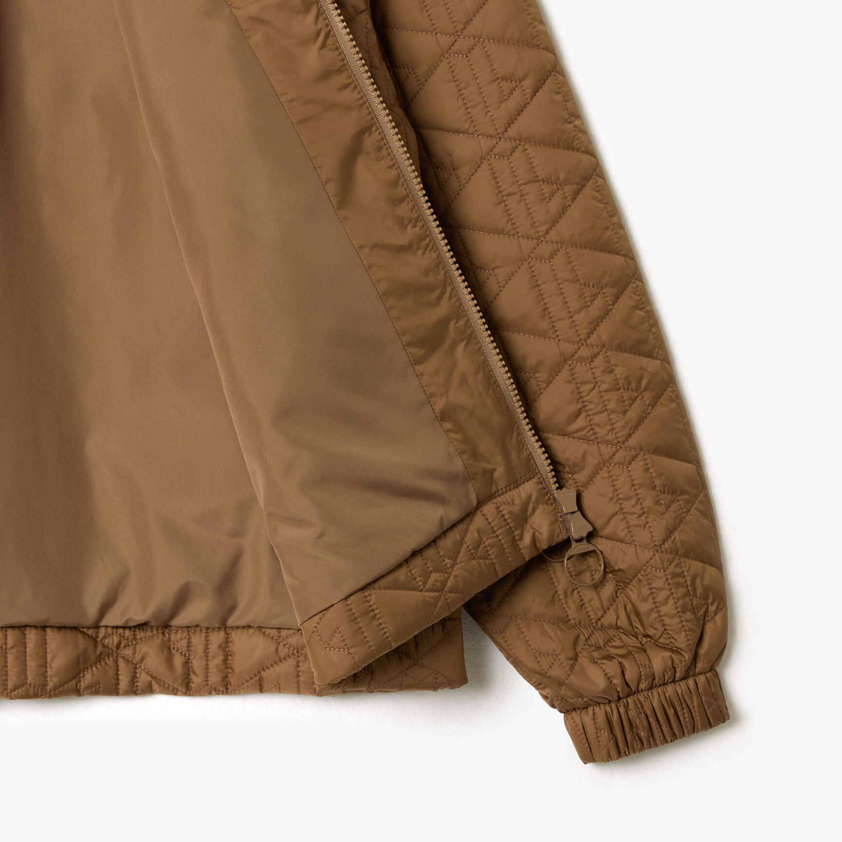 جاكيت قصير نايلون بسحاب مزود بغطاء رأس Short Padded Zipped Monogram Print Jacket - BF0752-00-SIX