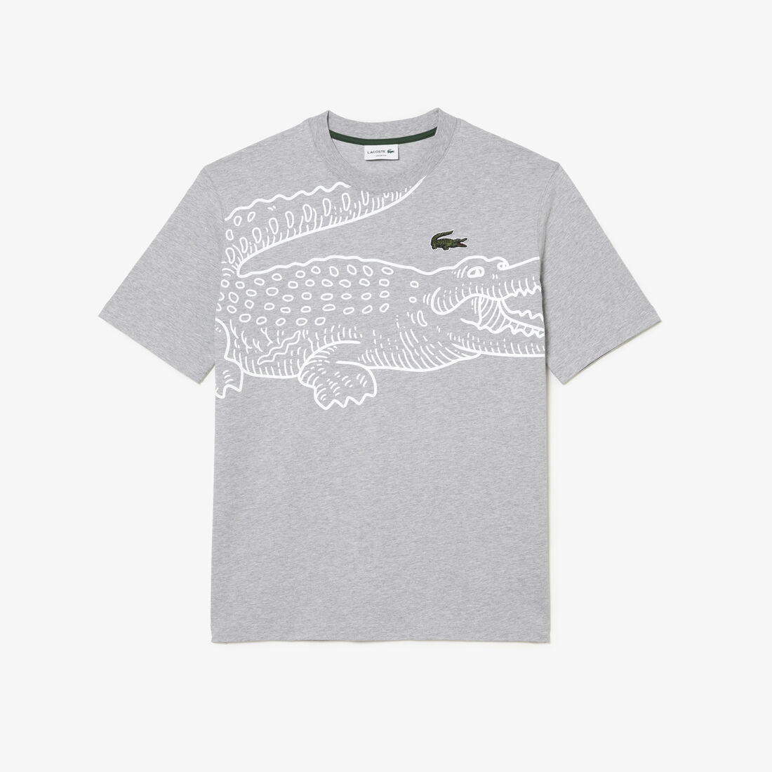 Men's Lacoste Round Neck Loose Fit Crocodile Print T-shirt Men's Lacoste Round Neck Loose Fit Crocodile Print T-shirt
