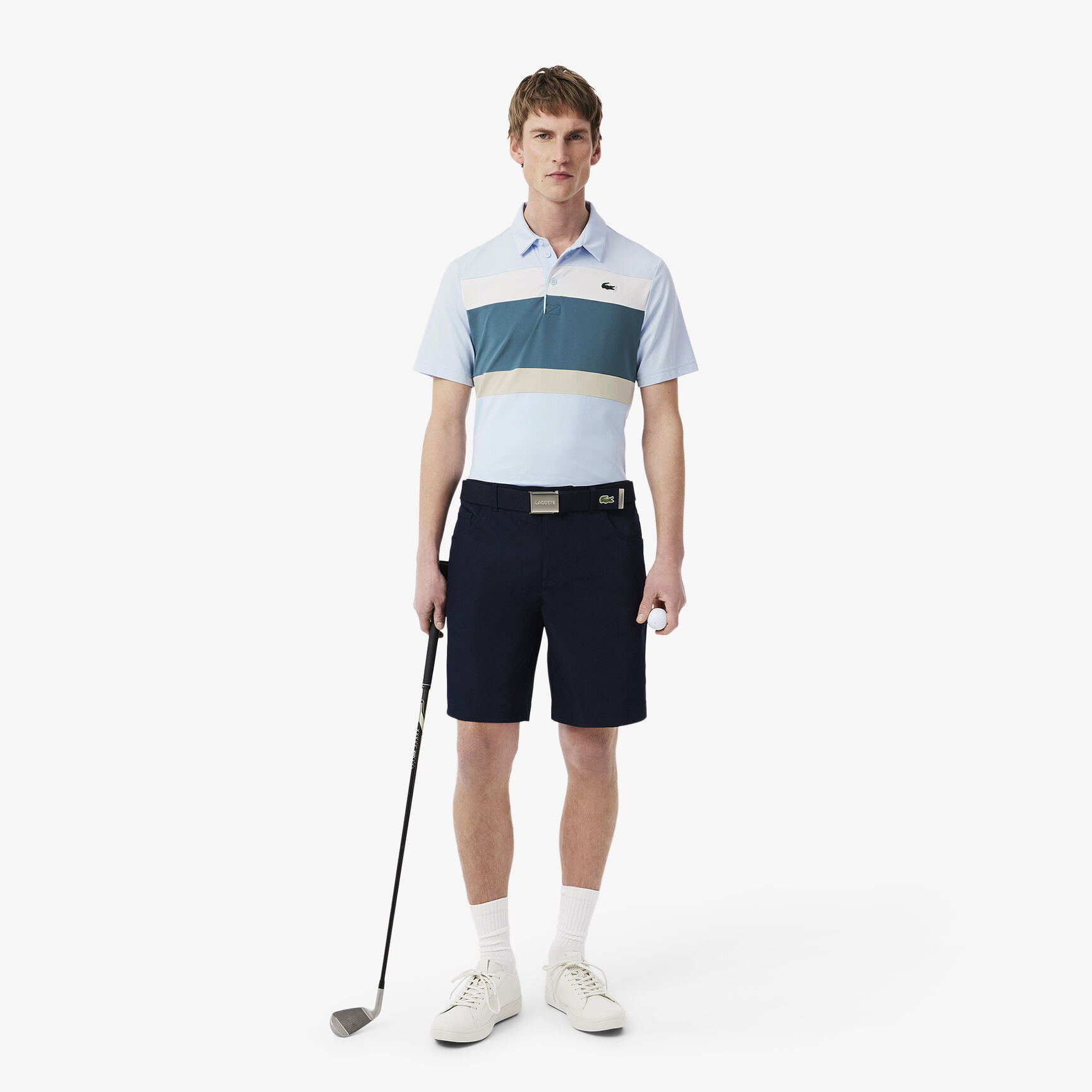 قميص بولو جولف بقصّة عادية وملون Regular Fit Colour-Block Golf Polo Shirt - DH8954-00-H9I