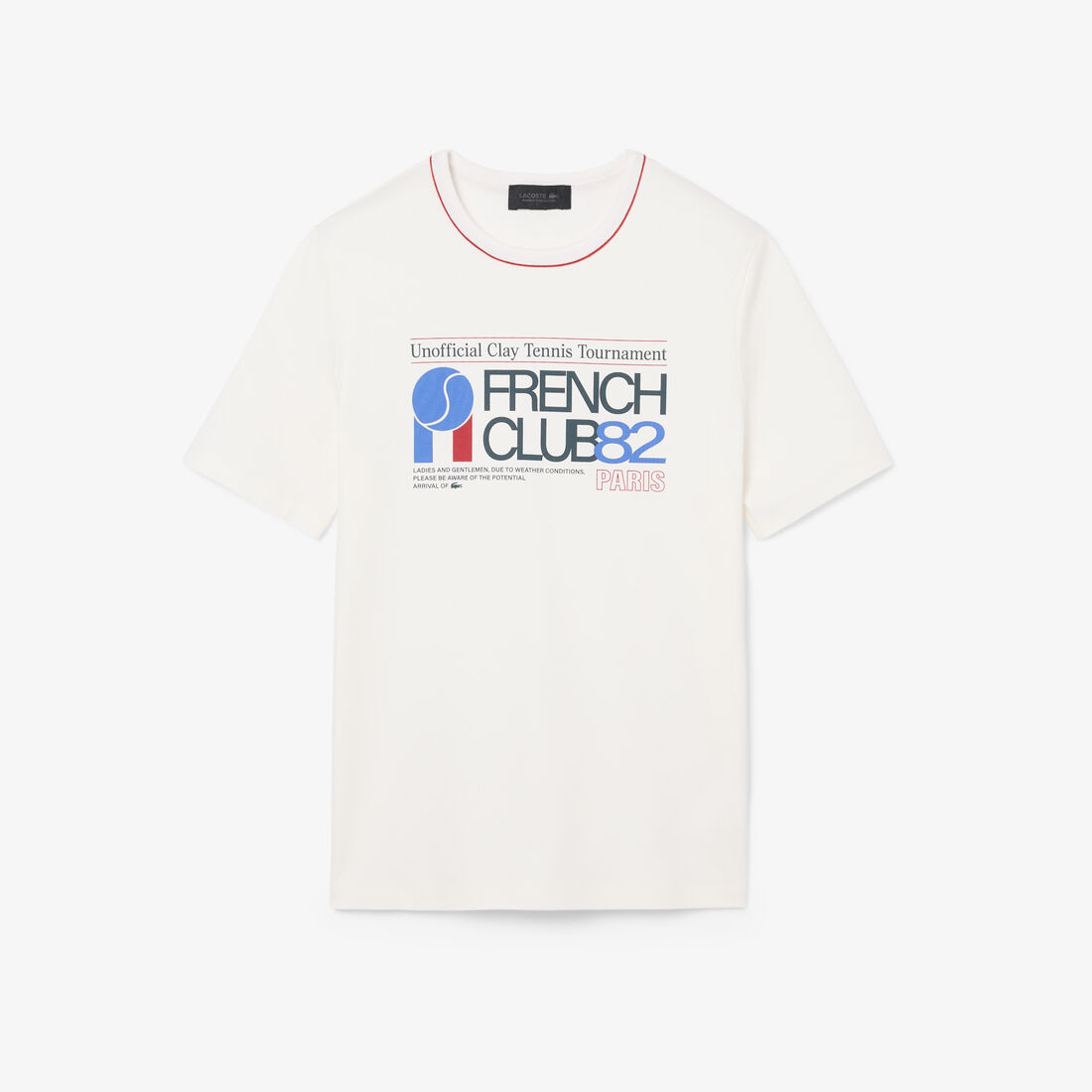lacoste runway tennis print t shirt
