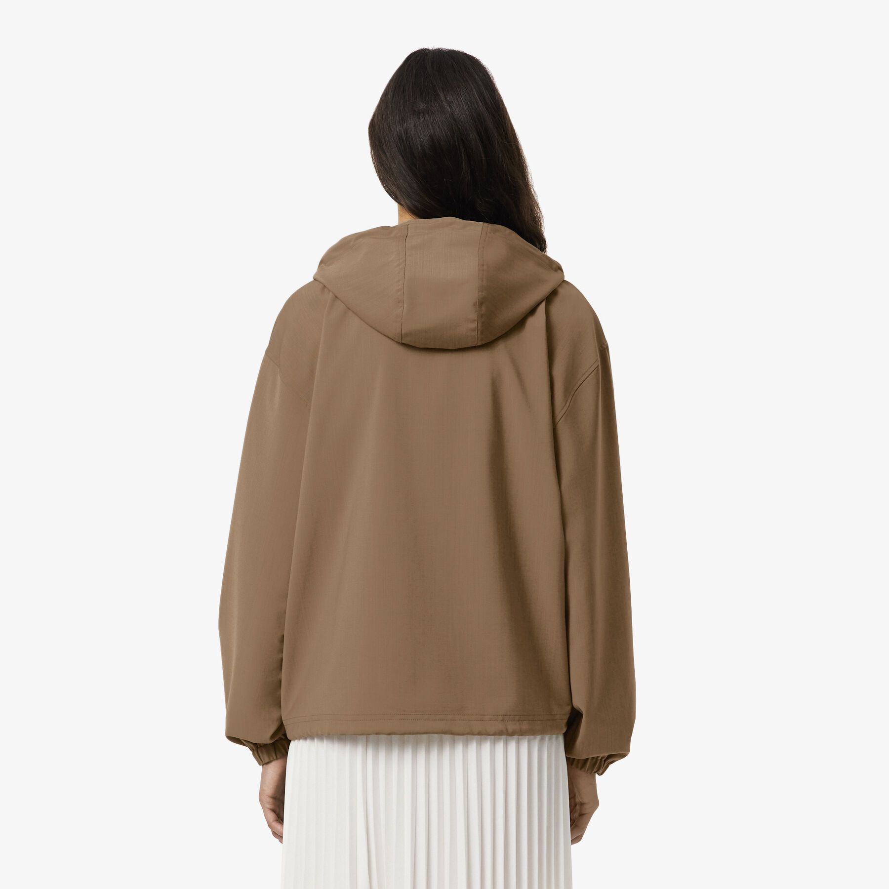 Oversized Wool Blend Popover Jacket lacoste oversized wool blend popover jacket