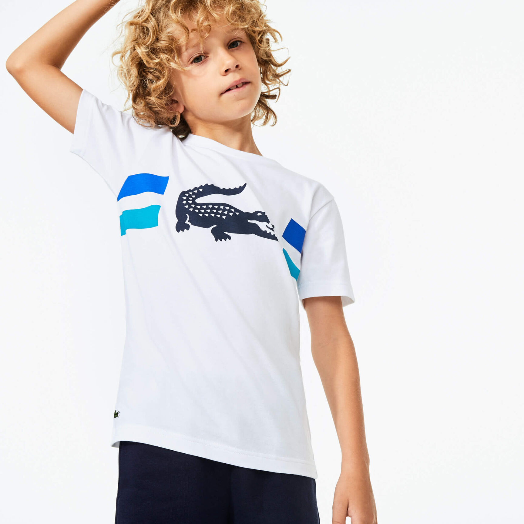Boys' Lacoste SPORT Crocodile Breathable Jersey T-Shirt