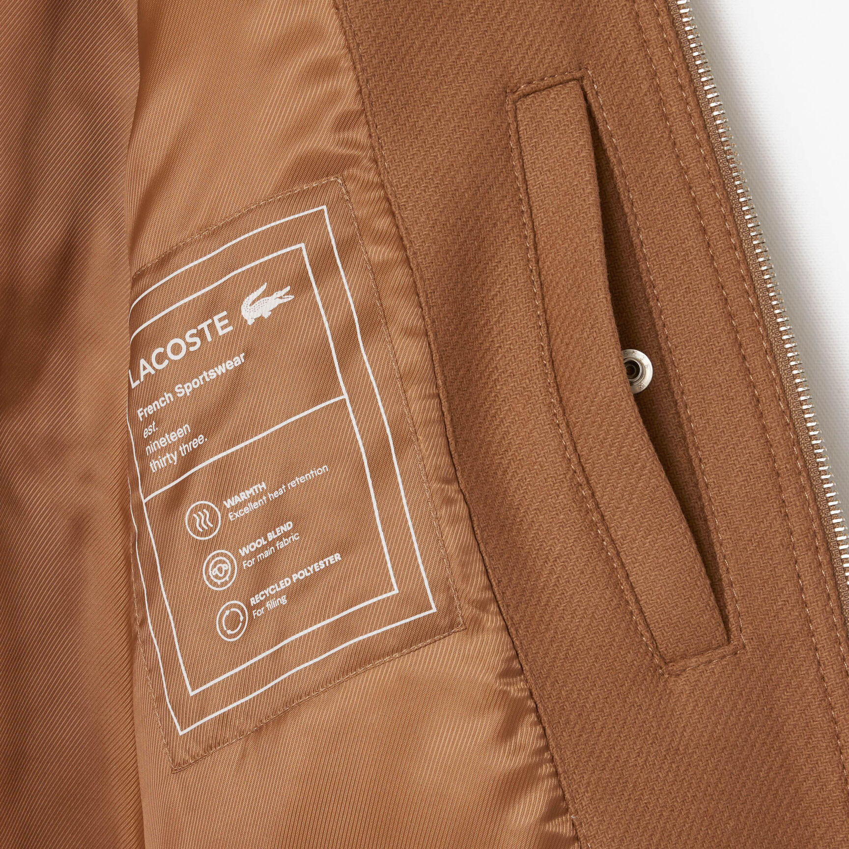 جاكيت طيار من الصوف المبطن بسحاب Zipped Padded Wool Aviator Jacket - BH2888-00-SIX