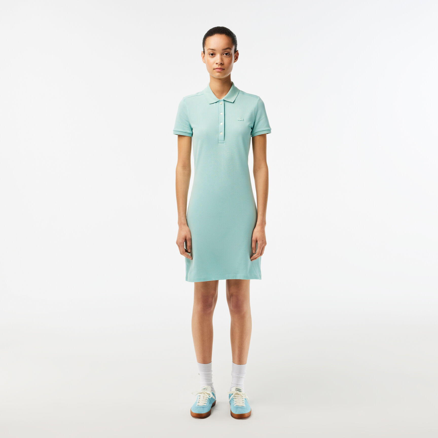 فستان بولو من بيتي بيكيه مطاطي بقصة ضيقة Women's Stretch Cotton Pique Polo Dress - EF5473-00-LGF