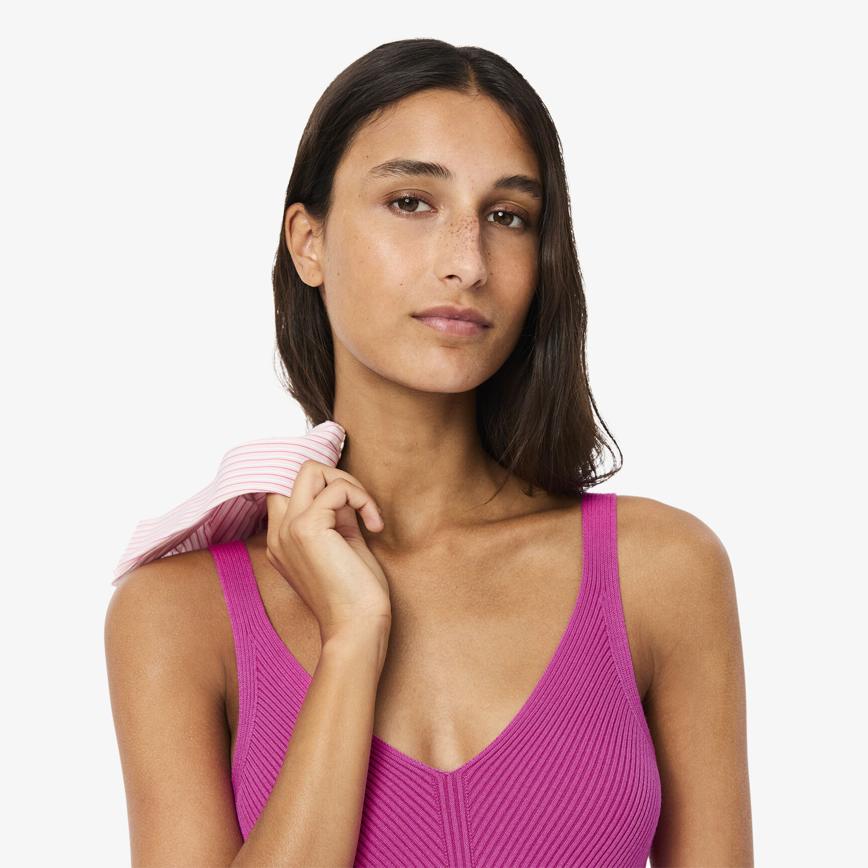 فستان طويل بدون درزات ومضلع Long Seamless Ribbed Dress - EF9270-00-I1L