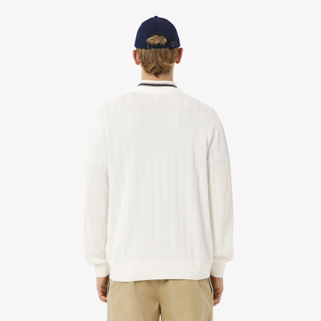 كارديغان محبوك بتصميم مضلع انسيابي. Fluid Rib Knit Cardigan - AH5338-00-70V