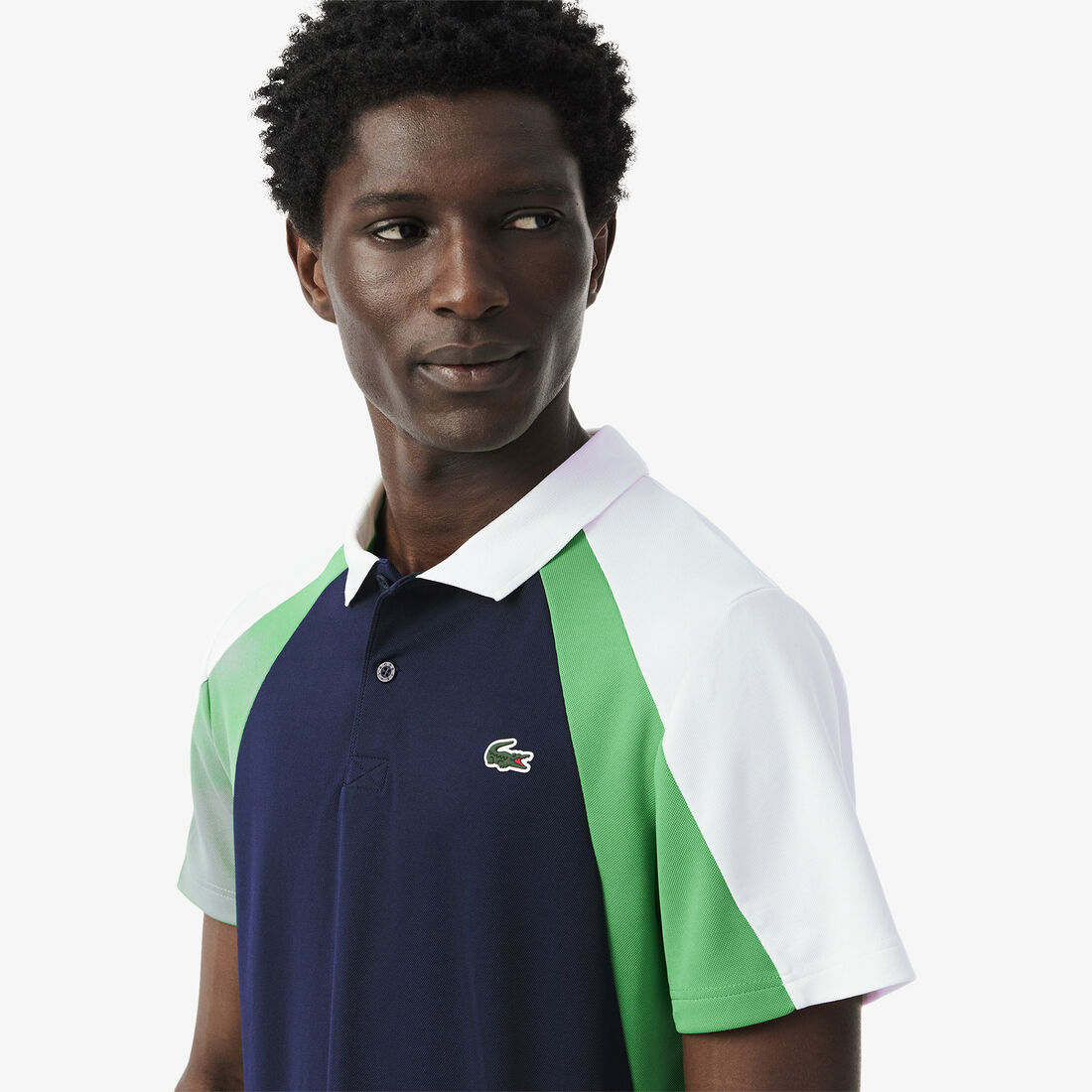قميص بولو رياضي مطبوع بألوان متعددة Colour-Block Printed Sport Polo Shirt - DH8963-00-H7I