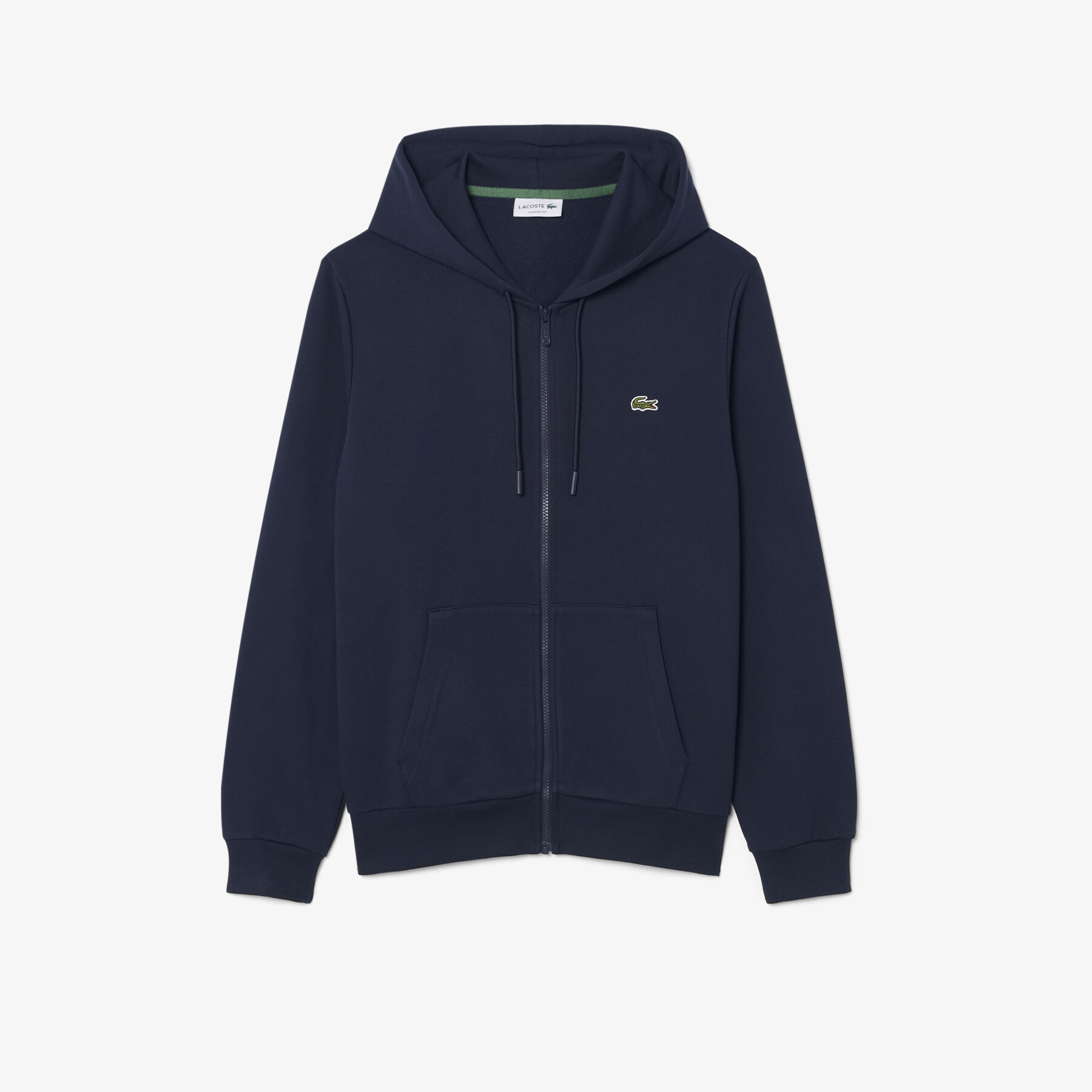 lacoste classic fit zipped fleece sweatshirt