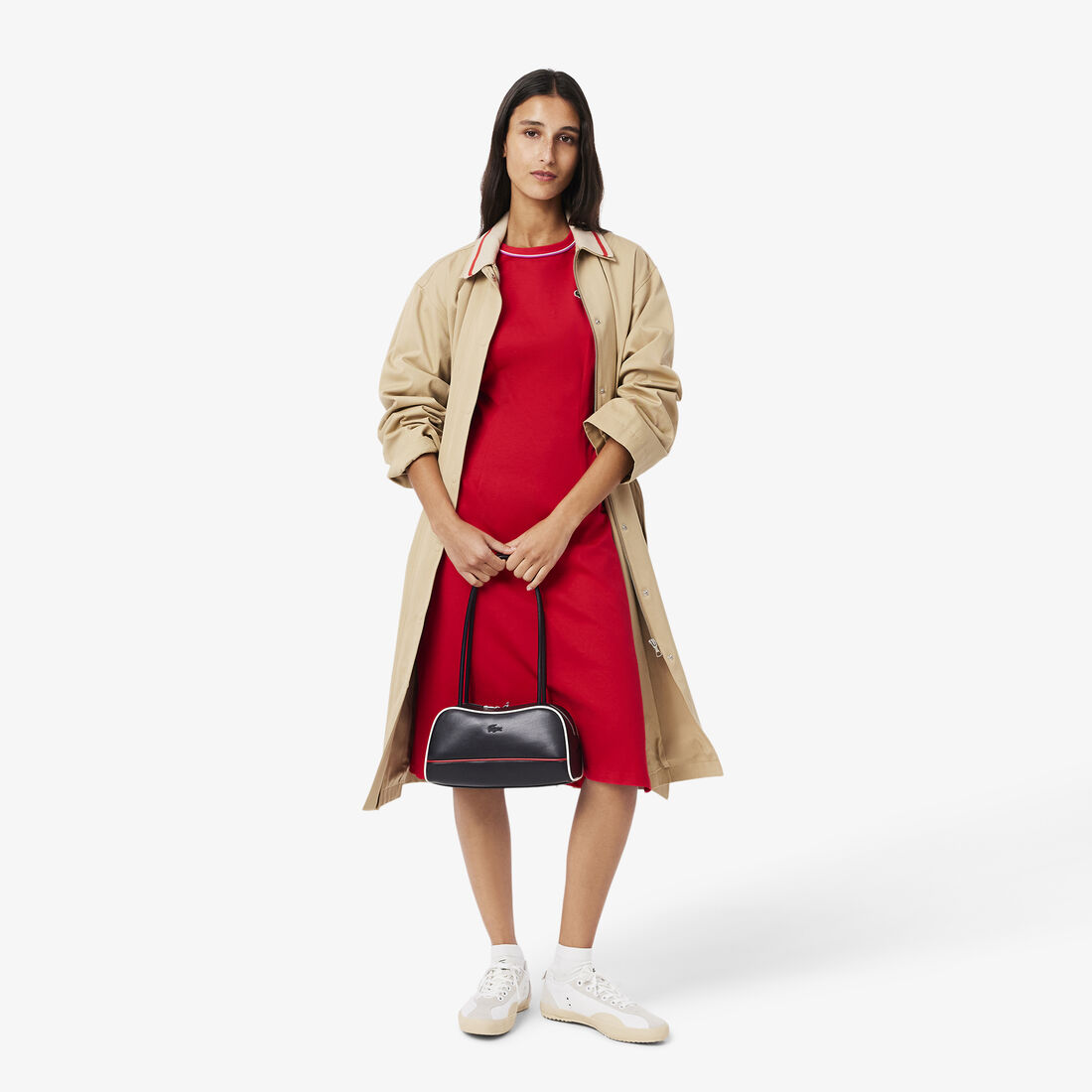 فستان تي شيرت من الجيرسي مع لمسات نهائية Trim Accent Jersey T-shirt Dress - EF9988-00-CUI