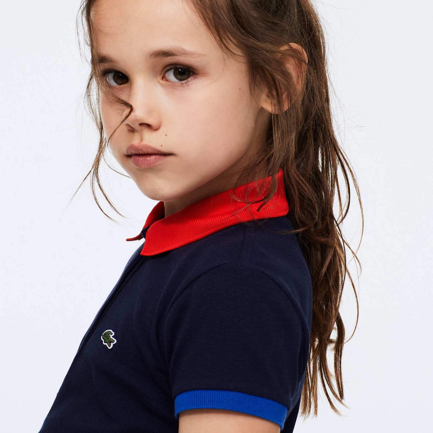 Girl&rsquo;s Polo-Style Contrast Cotton Dress