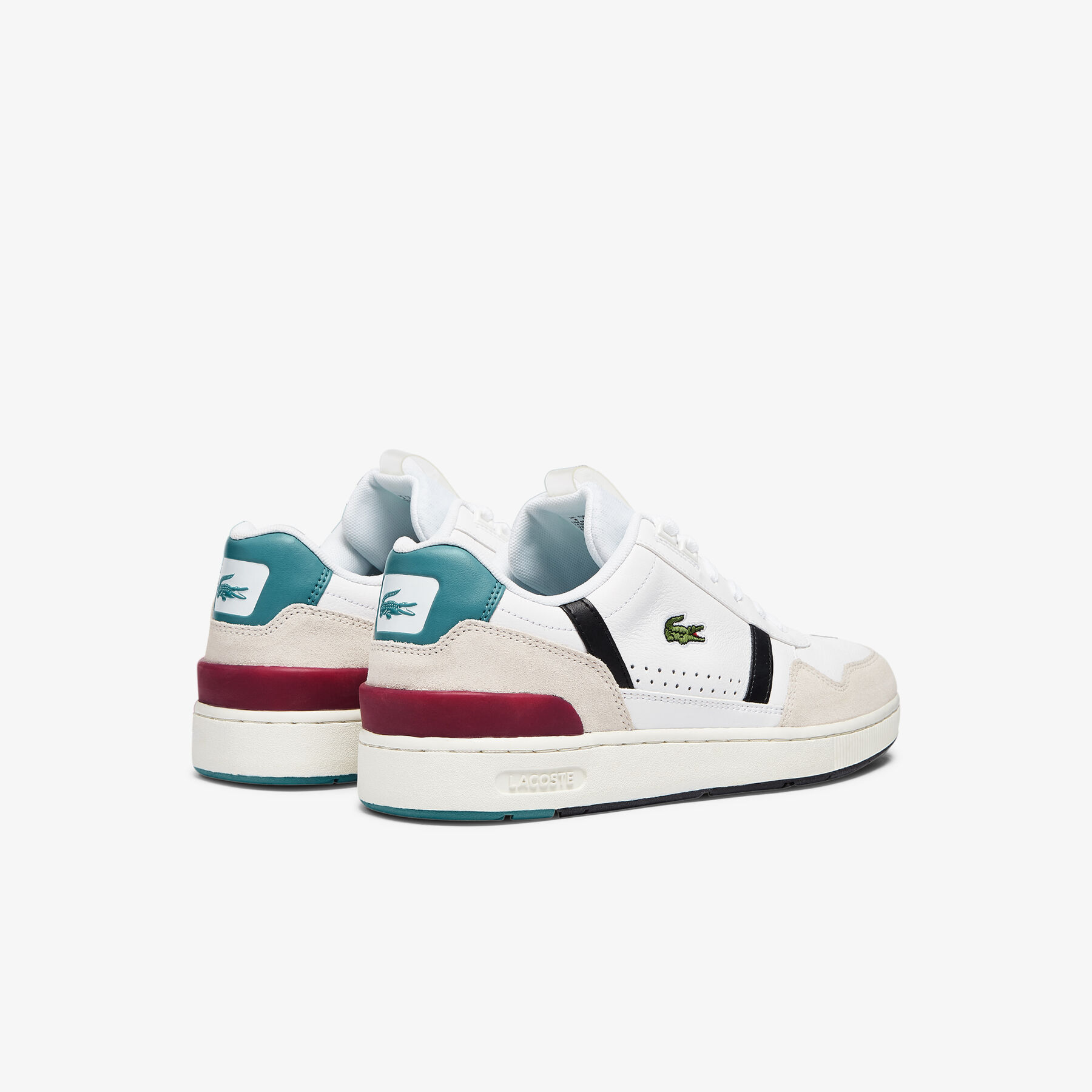 lacoste men s t clip leather colour pop trainers