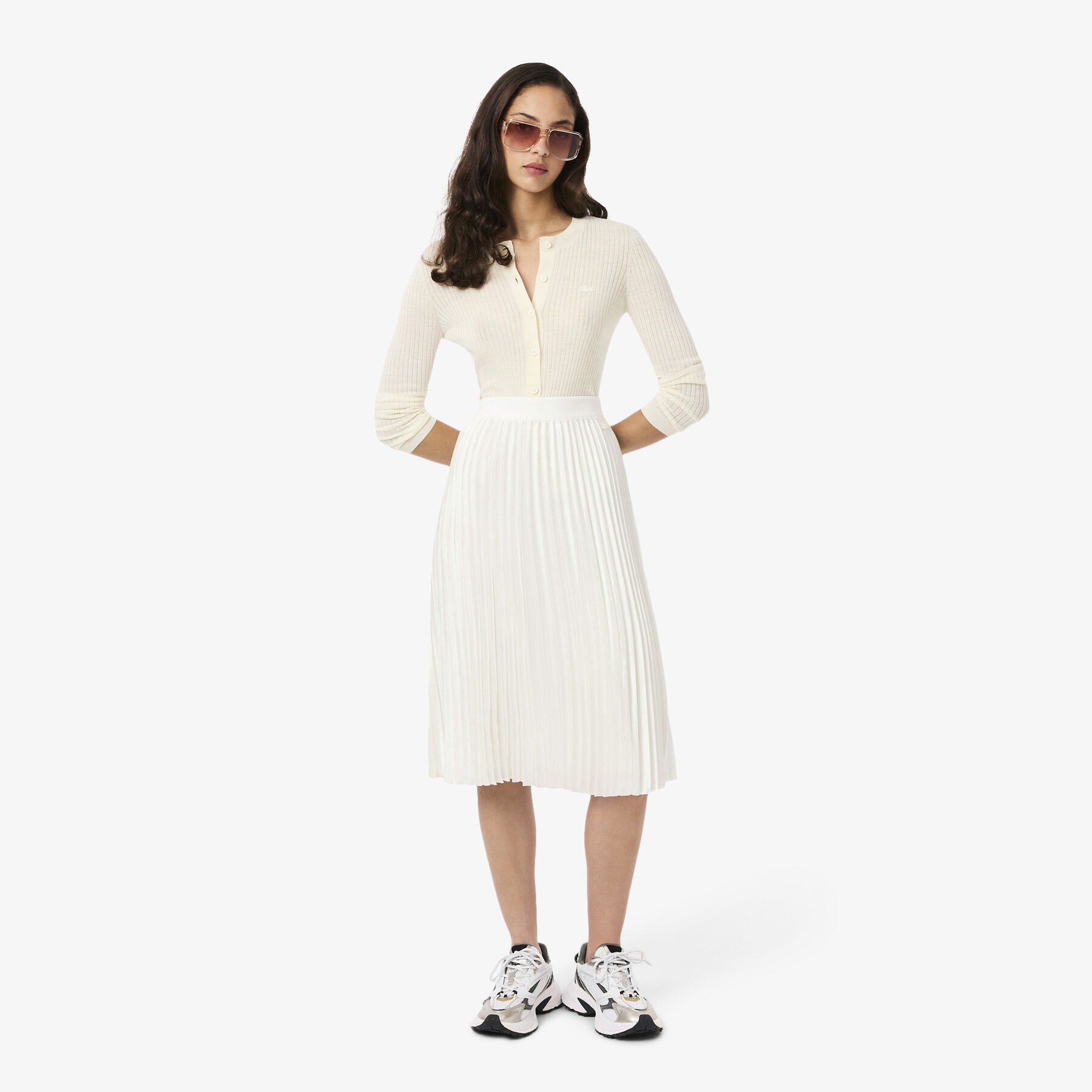 Pleated Satin Midi Skirt lacoste pleated satin midi skirt