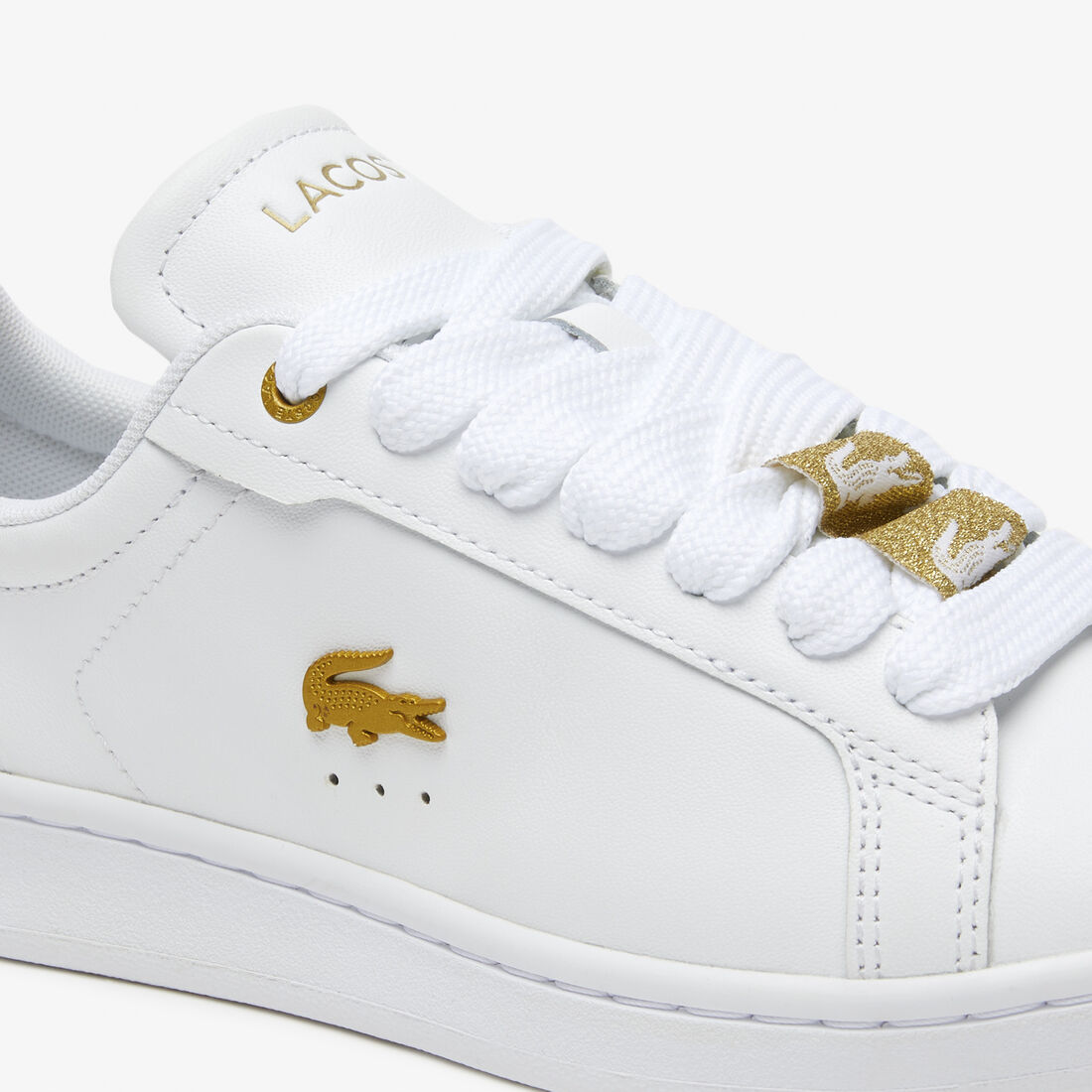 Women's Lacoste Carnaby Pro Leather Metallic Detailing Trainers Women's Lacoste Carnaby Pro Leather Metallic Detailing Trainers - 45SFA0055-216