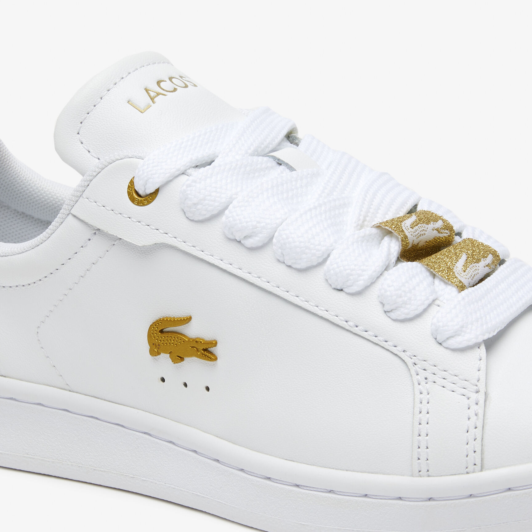 Women's Lacoste Carnaby Pro Leather Metallic Detailing Trainers Women's Lacoste Carnaby Pro Leather Metallic Detailing Trainers - 45SFA0055-216