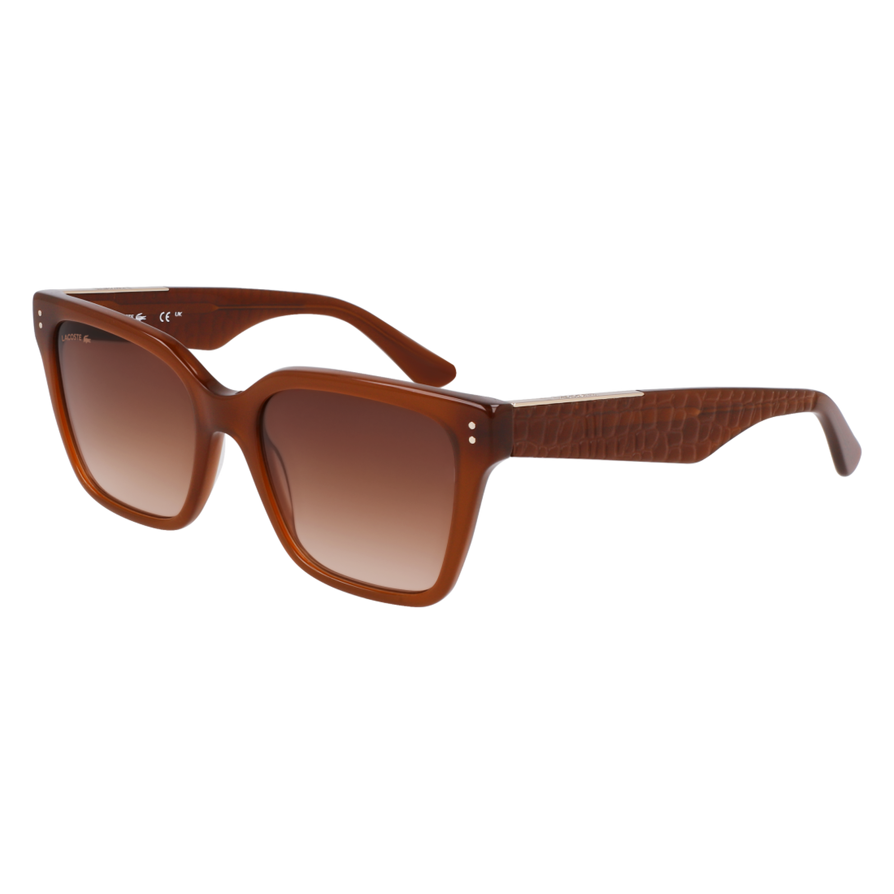 lacoste women s croco skin geometric sunglasses