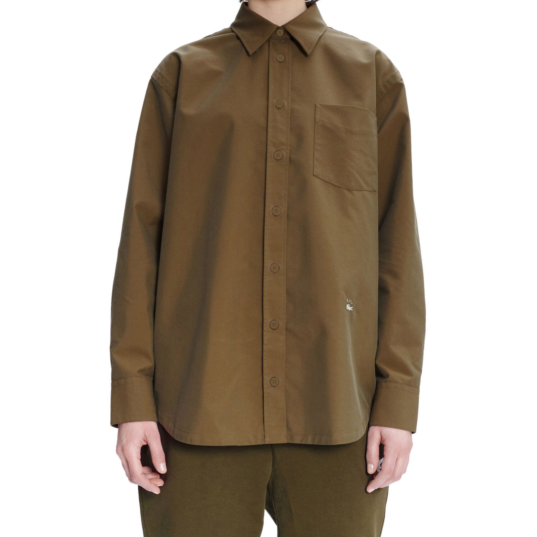 قميص صوف قطني للنساء مجموعة Lacoste x A.P.C. قميص صوف قطني للنساء مجموعة Lacoste x A.P.C.