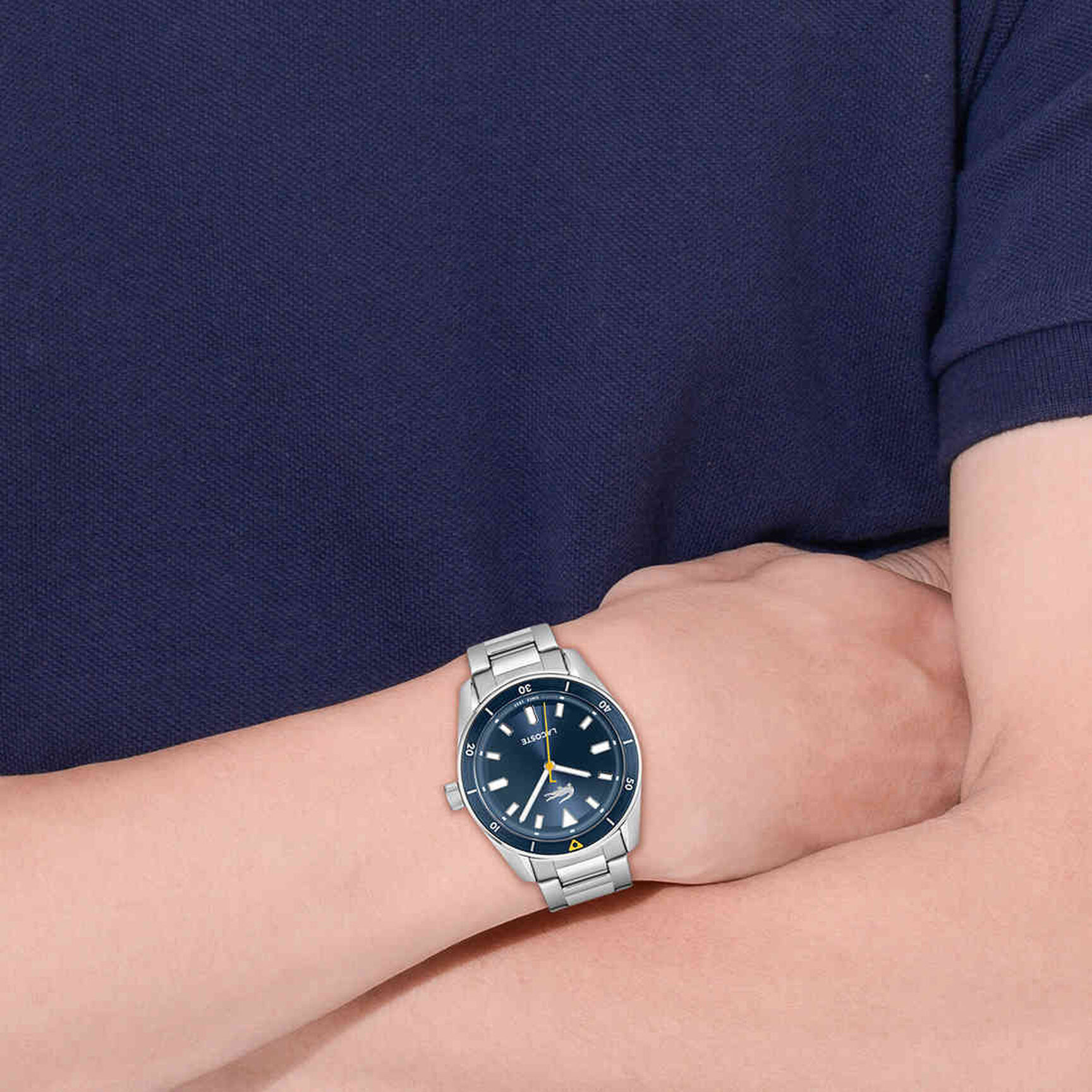 Men Stainless Steel Bracelet 3 Hand Quartz Watch - 2011424-SLV