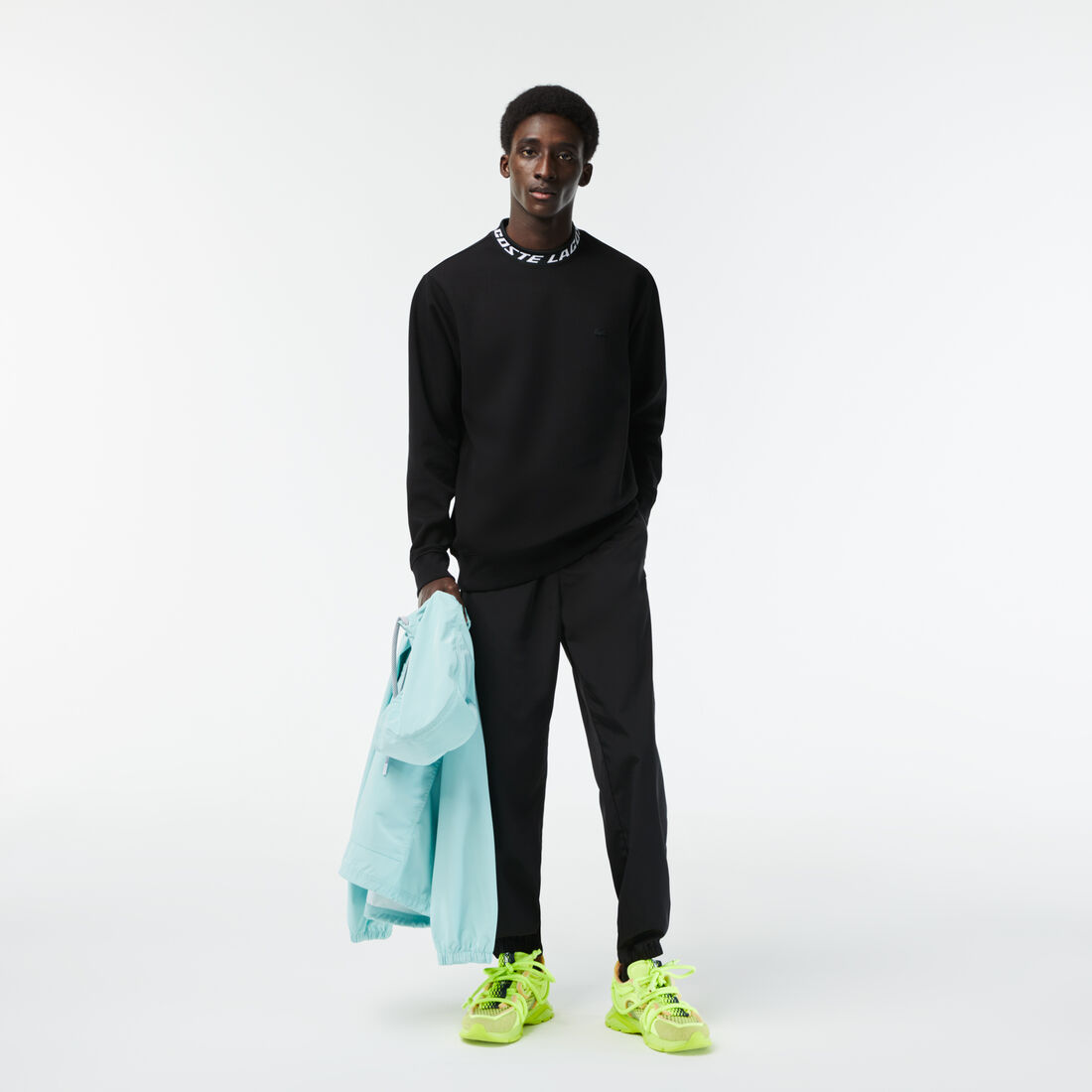 سويت شيرت للجولف من قماش معاد تدويره وبقصّة مريحة للارتداء Men's Lacoste Double Sided Logo Collar Sweatshirt - SH5690-00-031