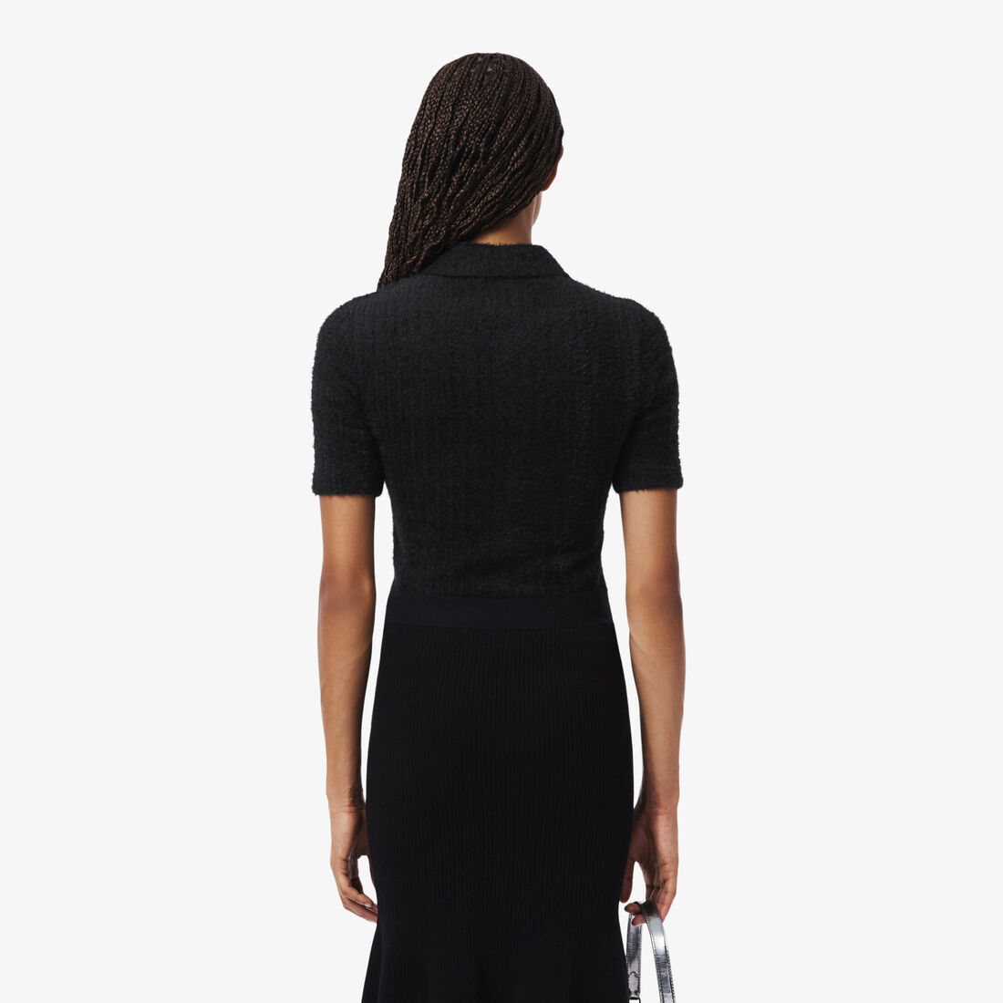 قميص بولو ضيق من نسيج محبوك Slim Fit Fuzzy Rib Knit Polo Shirt - DF8041-00-031