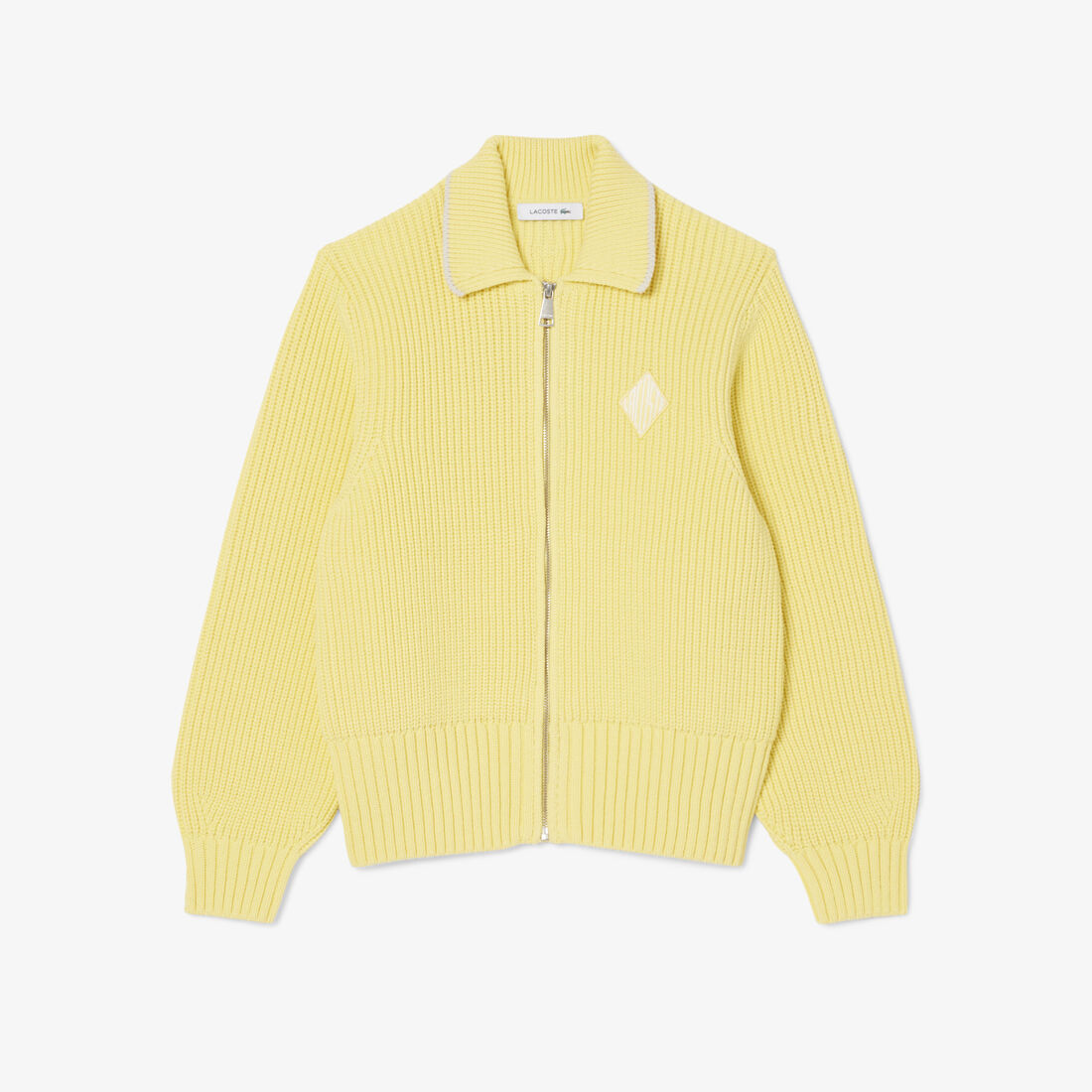 Zipped Cotton Badge Accent Sweater Zipped Cotton Badge Accent Sweater - AF9858-00-107